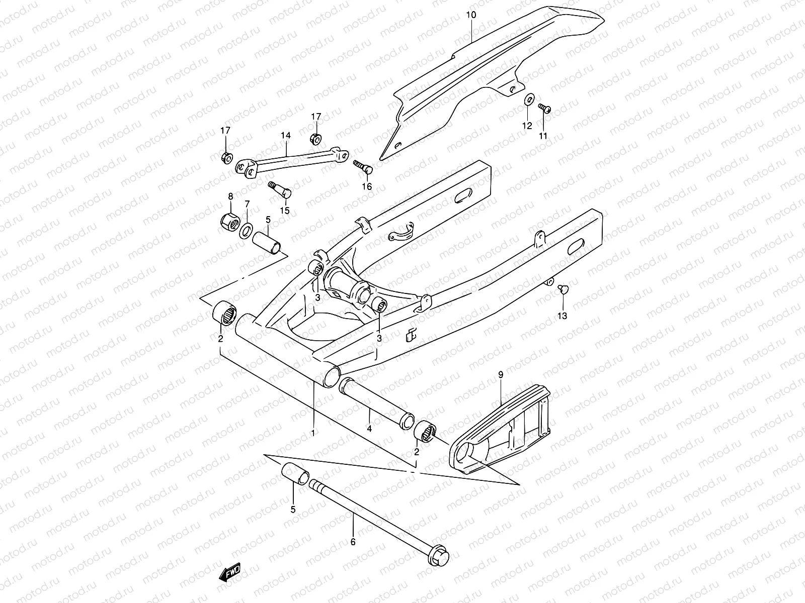 57A - REAR SWINGING ARM (MODEL T/V)