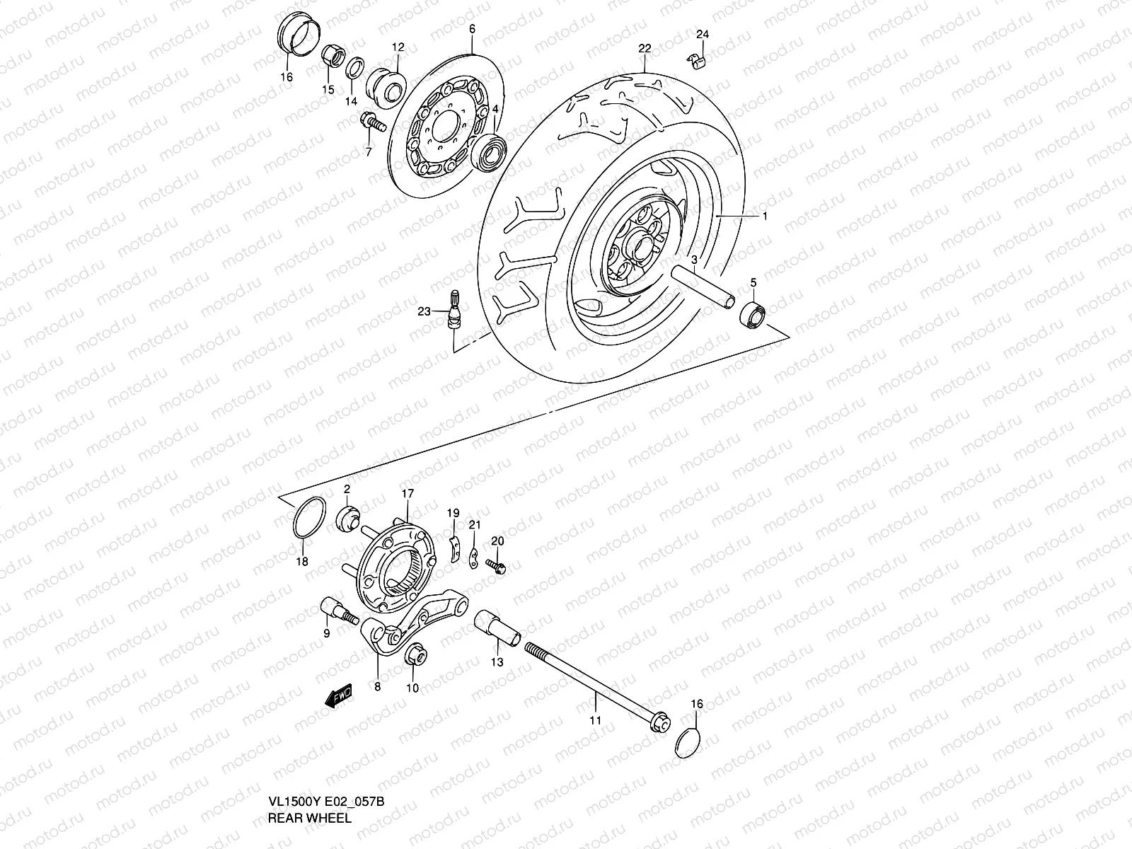 57B - REAR WHEEL (MODEL K2/K3/K4)