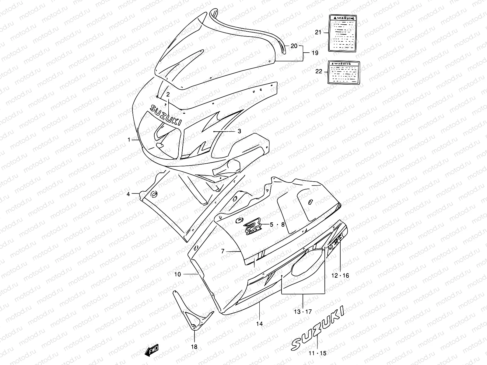 58 - COWLING BODY (MODEL M 08E)