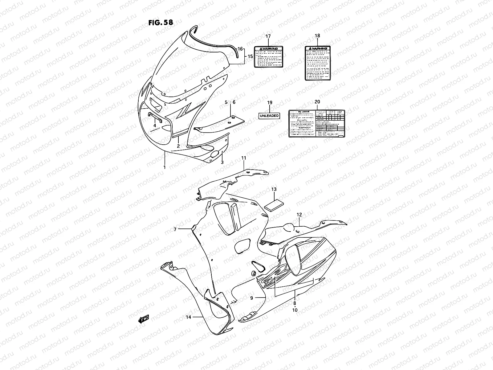 58 - COWLING BODY (MODEL N L99,E02,E34)