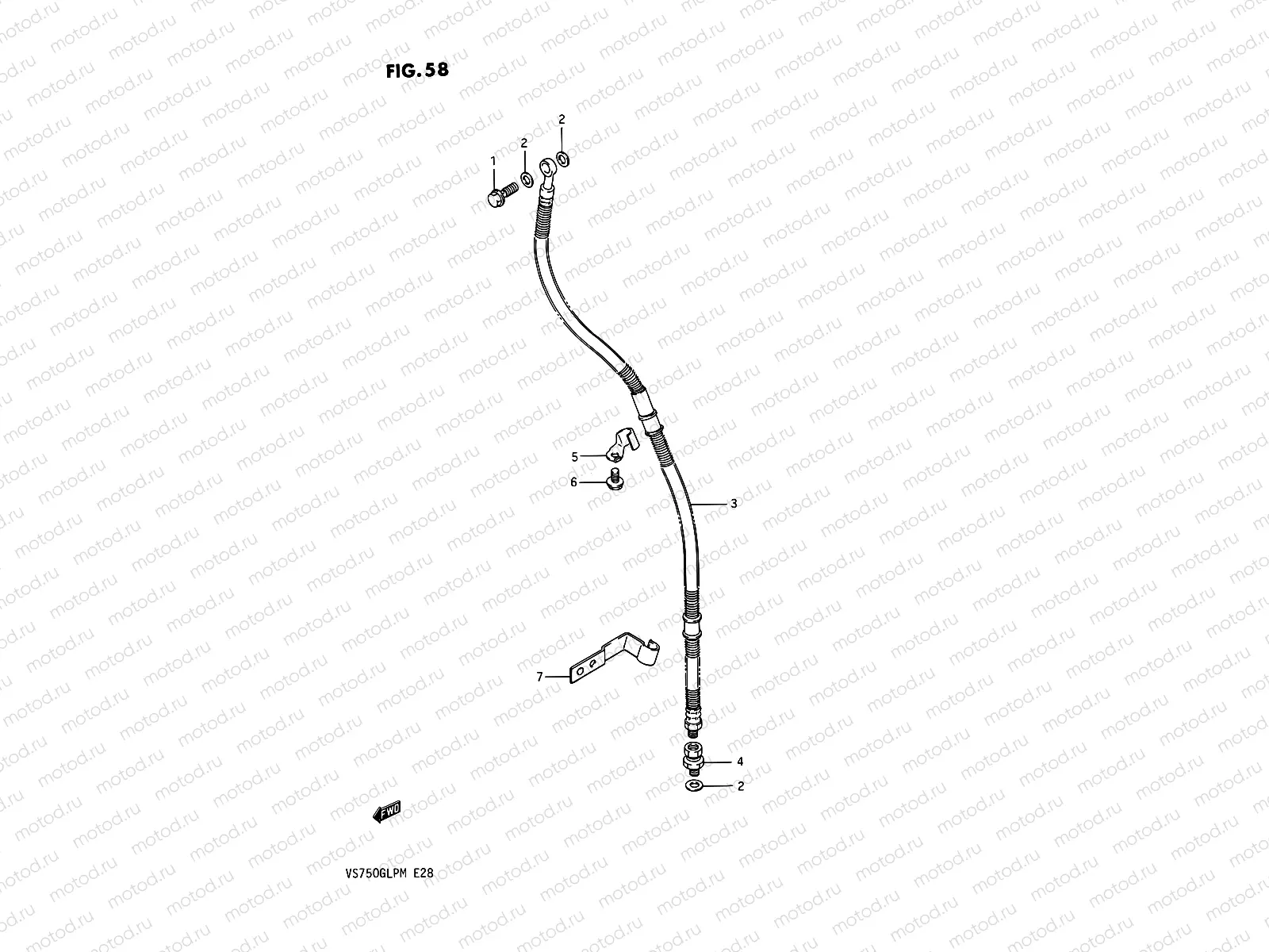 58 - FRONT BRAKE HOSE (MODEL F/G/H)
