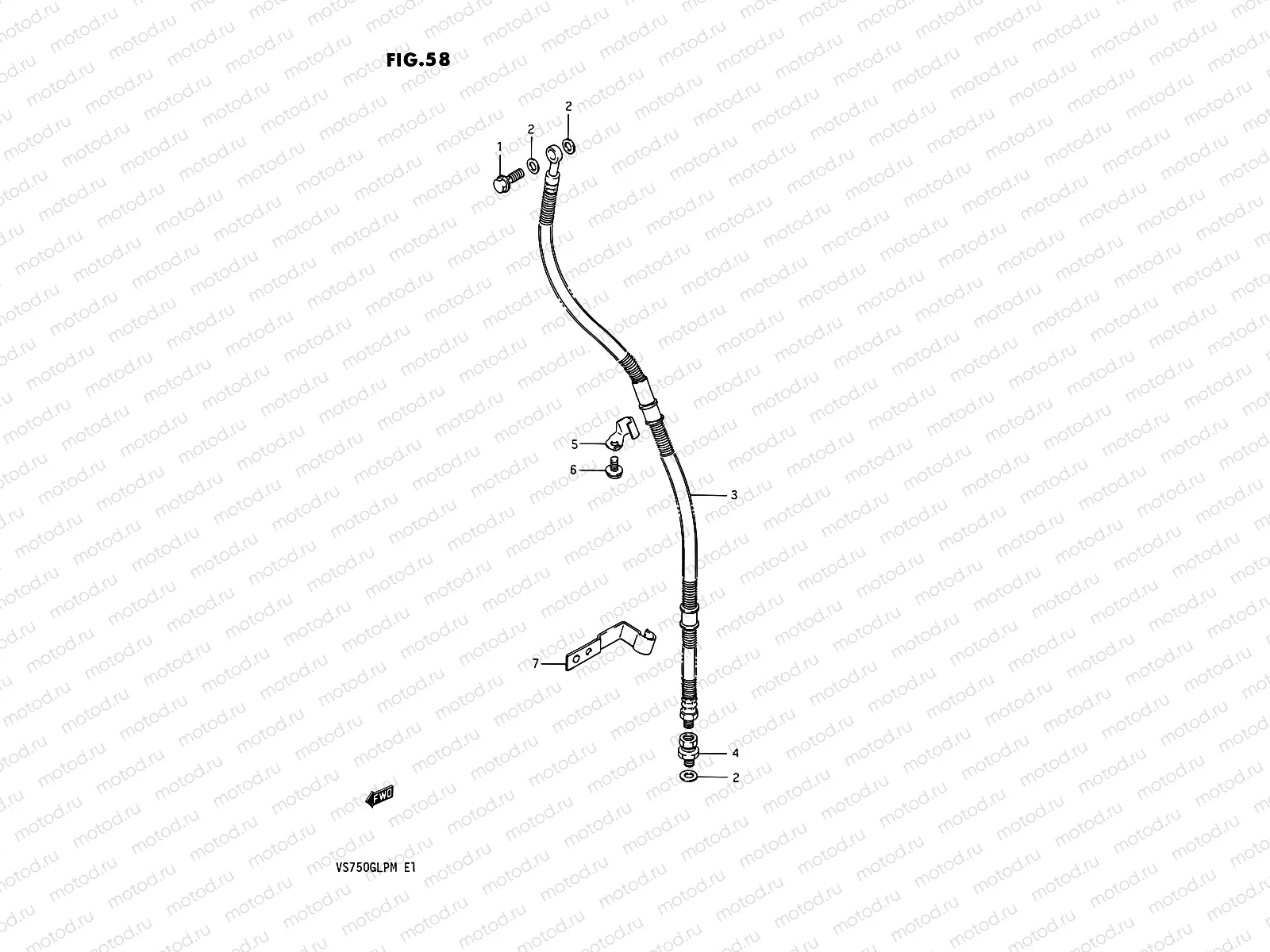 58 - FRONT BRAKE HOSE (MODEL F/G/H)