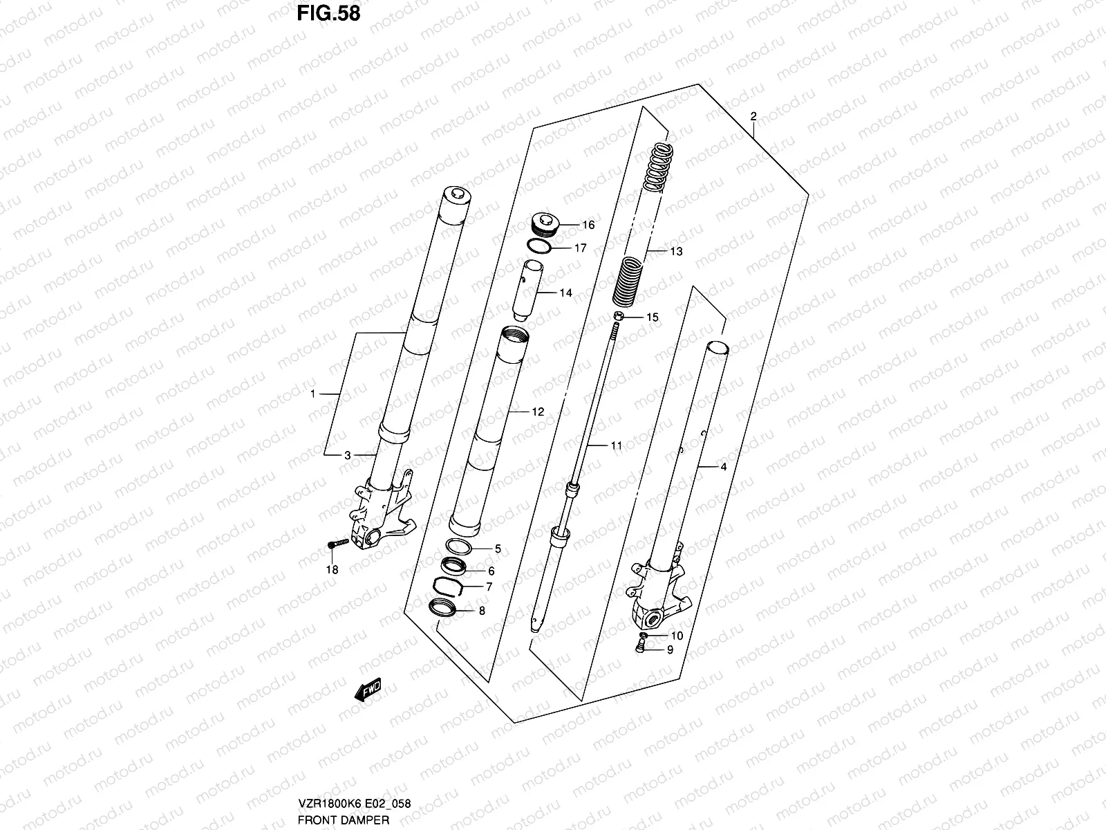 58 - FRONT DAMPER (VZR1800K6/U2K6/K7/U2K7/NK8/NU2K8)