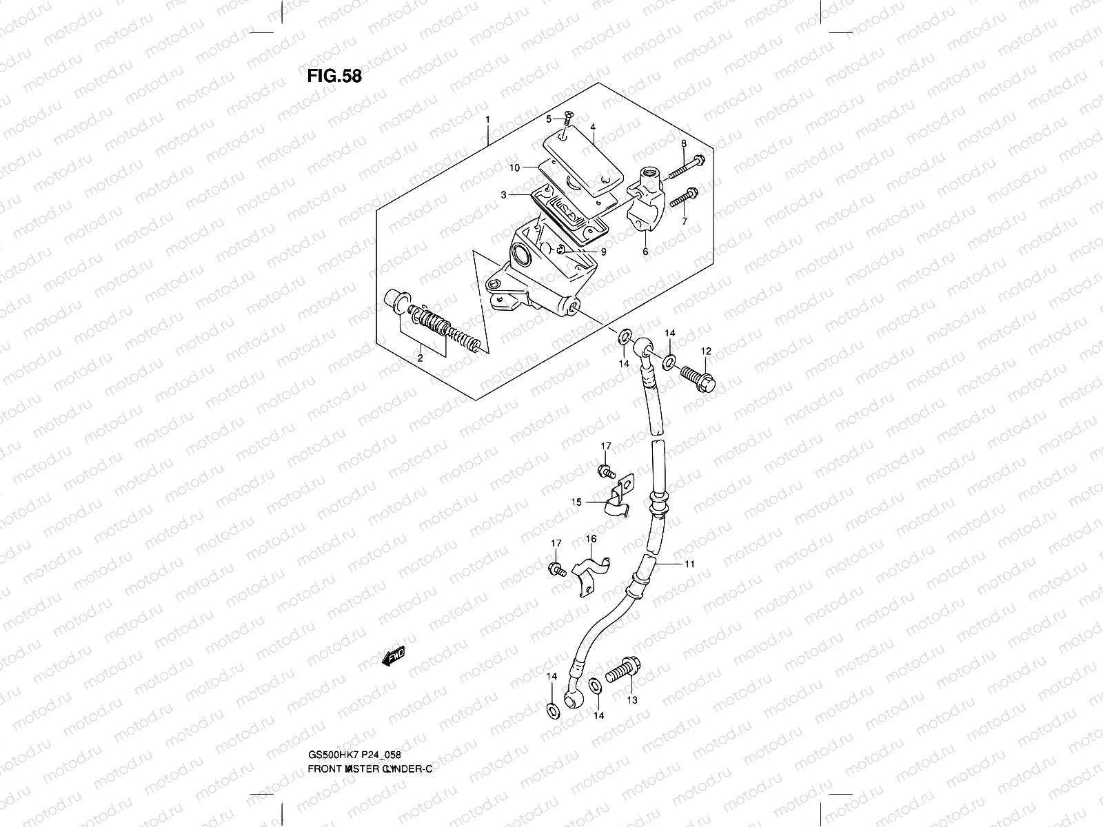58 - FRONT MASTER CYLINDER (GS500FH)