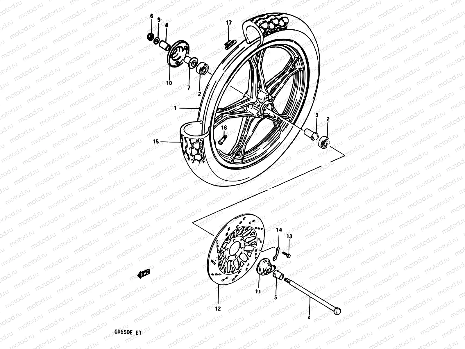 58 - FRONT WHEEL (GR65XD/E)