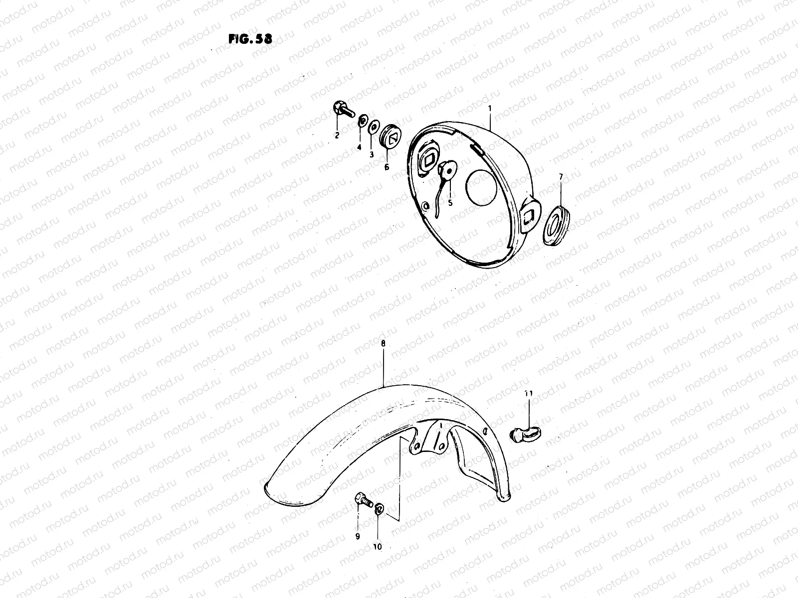 58 - HEADLAMP HOUSING - FRONT FENDER