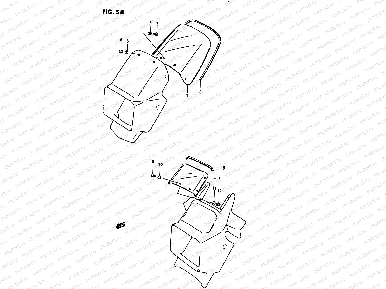 58 - METER VISOR (DR500RG/RH)