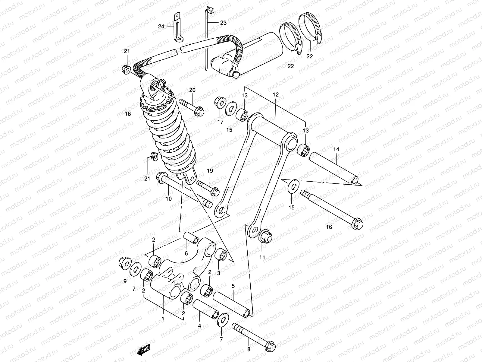 58 - REAR CUSHION LEVER (MODEL P/R)