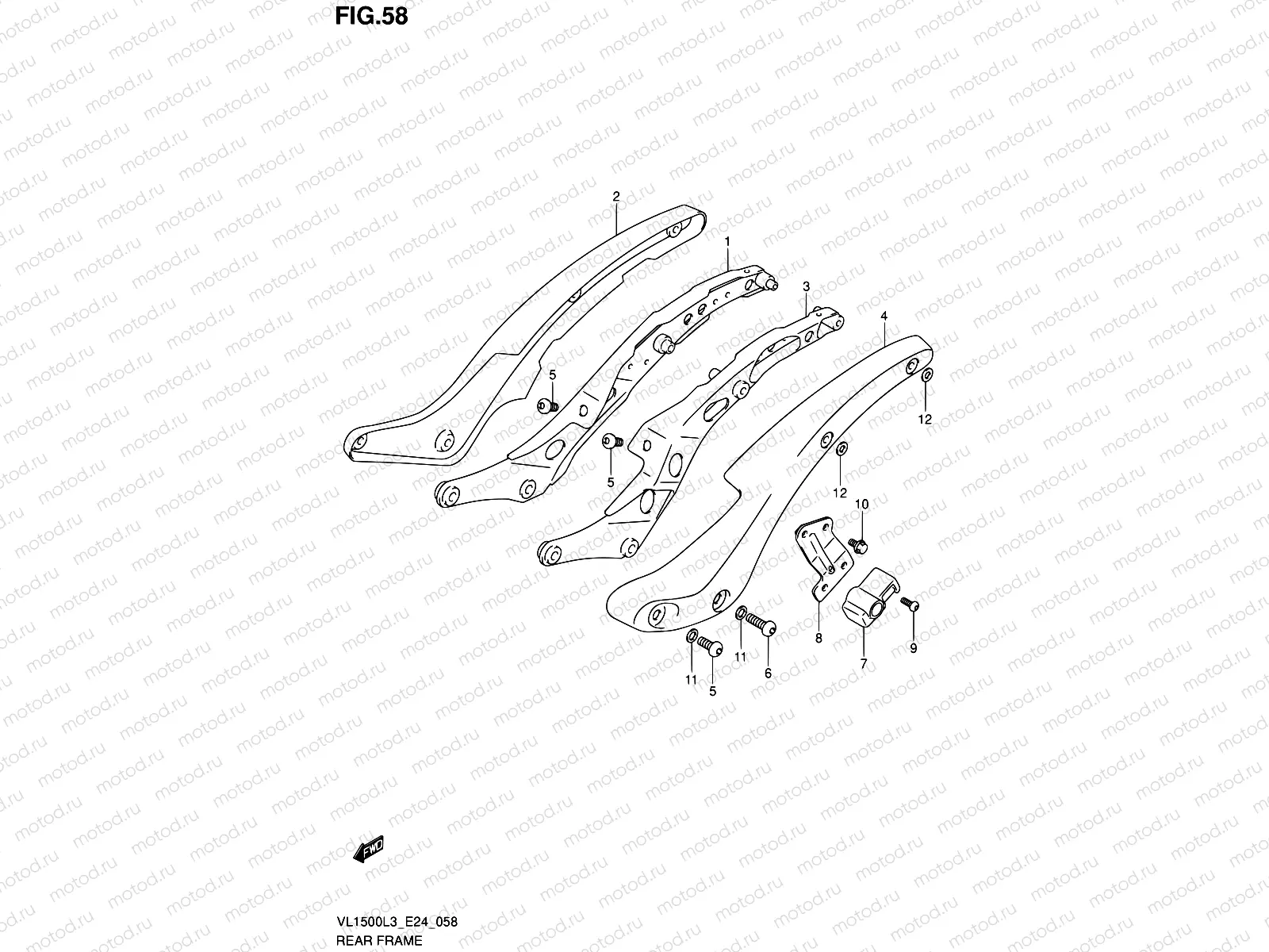 58 - REAR FRAME (VL1500BL3 E24)
