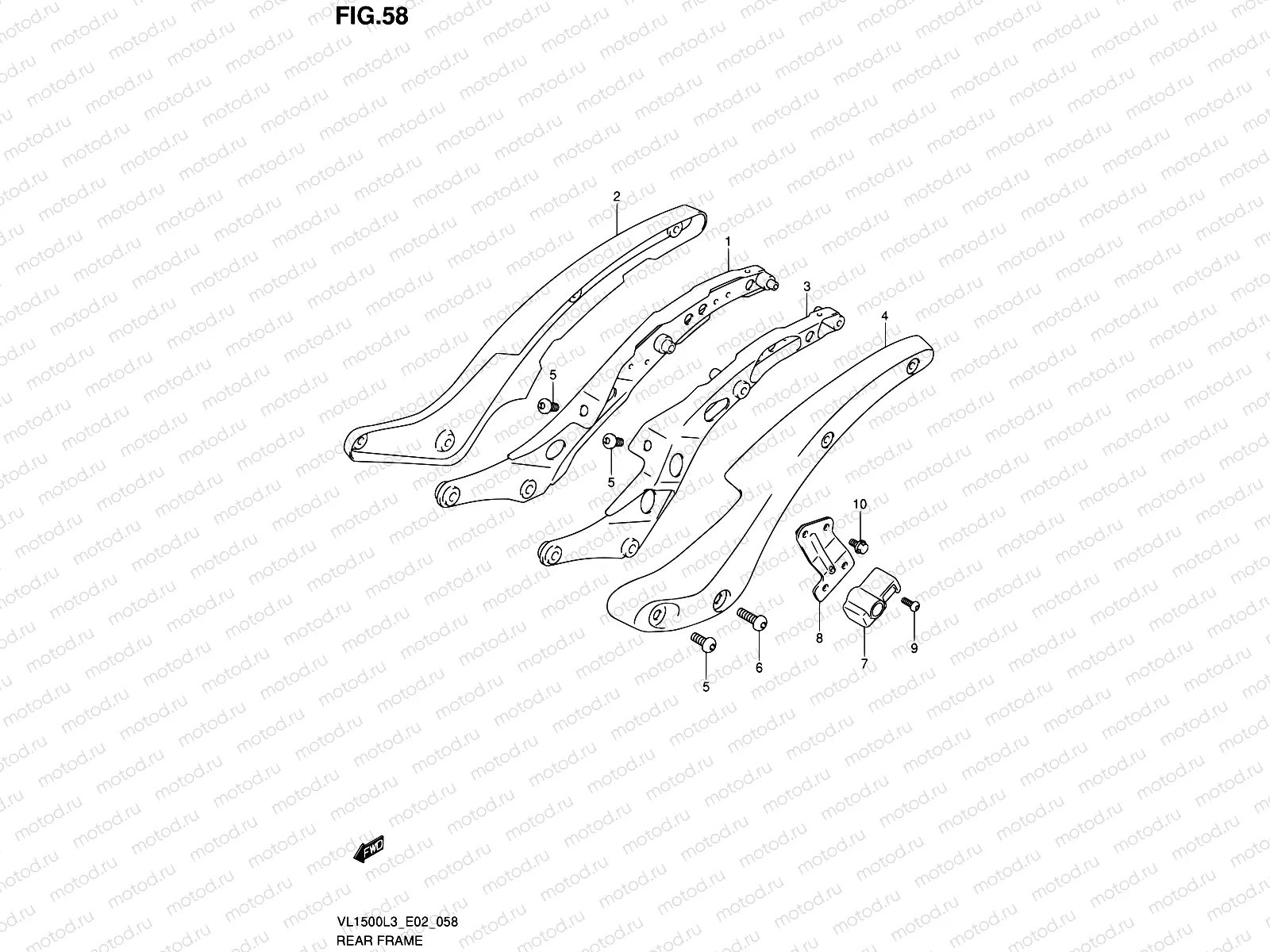 58 - REAR FRAME (VL1500L3 E19)