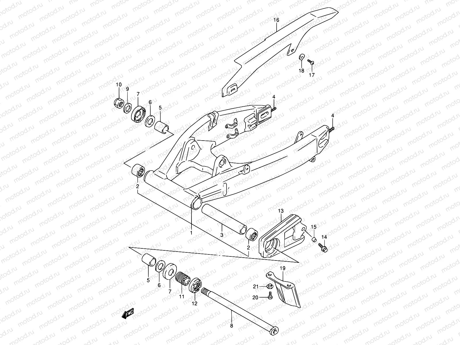58 - REAR SWINGING ARM (MODEL P/R)