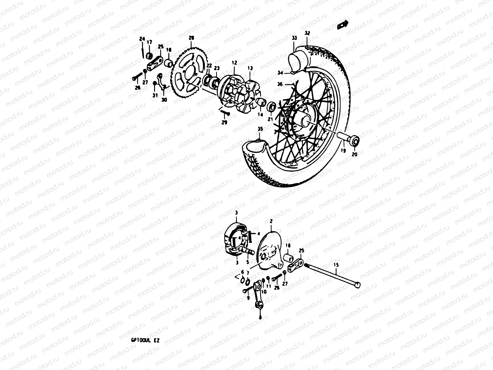 58 - REAR WHEEL (GP100X/UX/D/UD/UL)