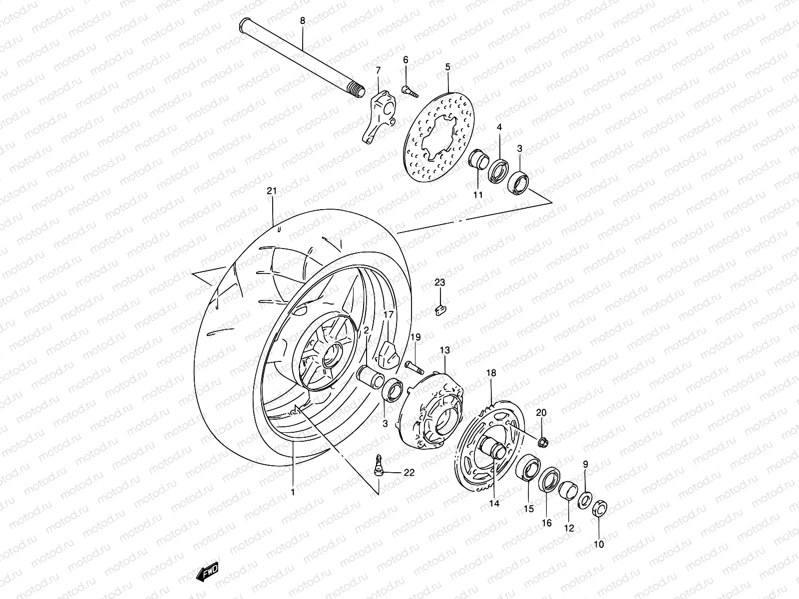 58 - REAR WHEEL (MODEL T/V)