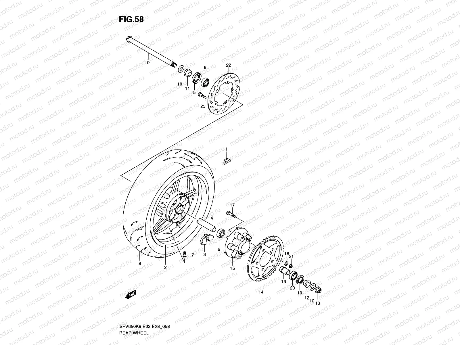 58 - REAR WHEEL (SFV650K9/L0)
