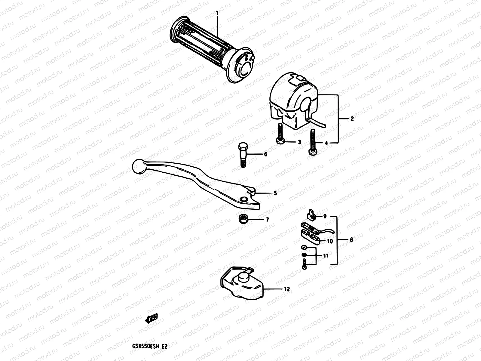 58 - RIGHT HANDLE SWITCH (GSX550ESF/EFF/ESG/EFG/ESH/EFH)