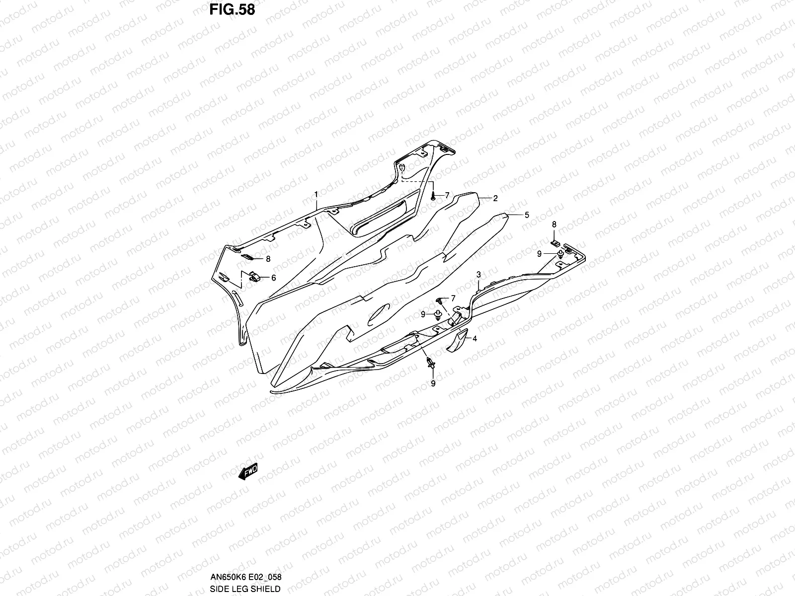 58 - SIDE LEG SHIELD (MODEL K6)