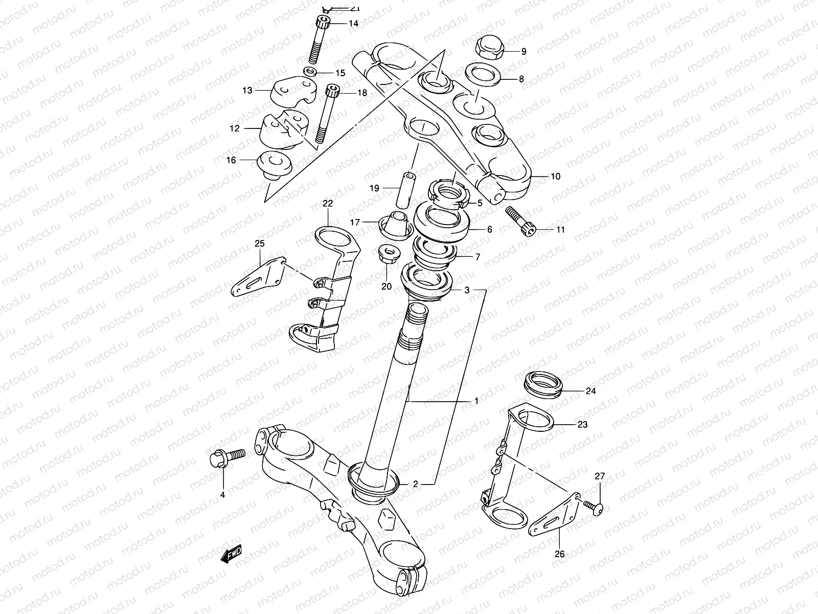 58 - STEERING STEM (GSF1200K1/K2/K3/K4/ZK4/K5/ZK5)