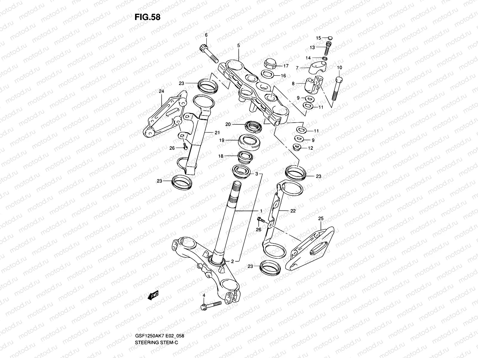 58 - STEERING STEM (GSF1250K7/AK7/K8/AK8/K9/AK9)