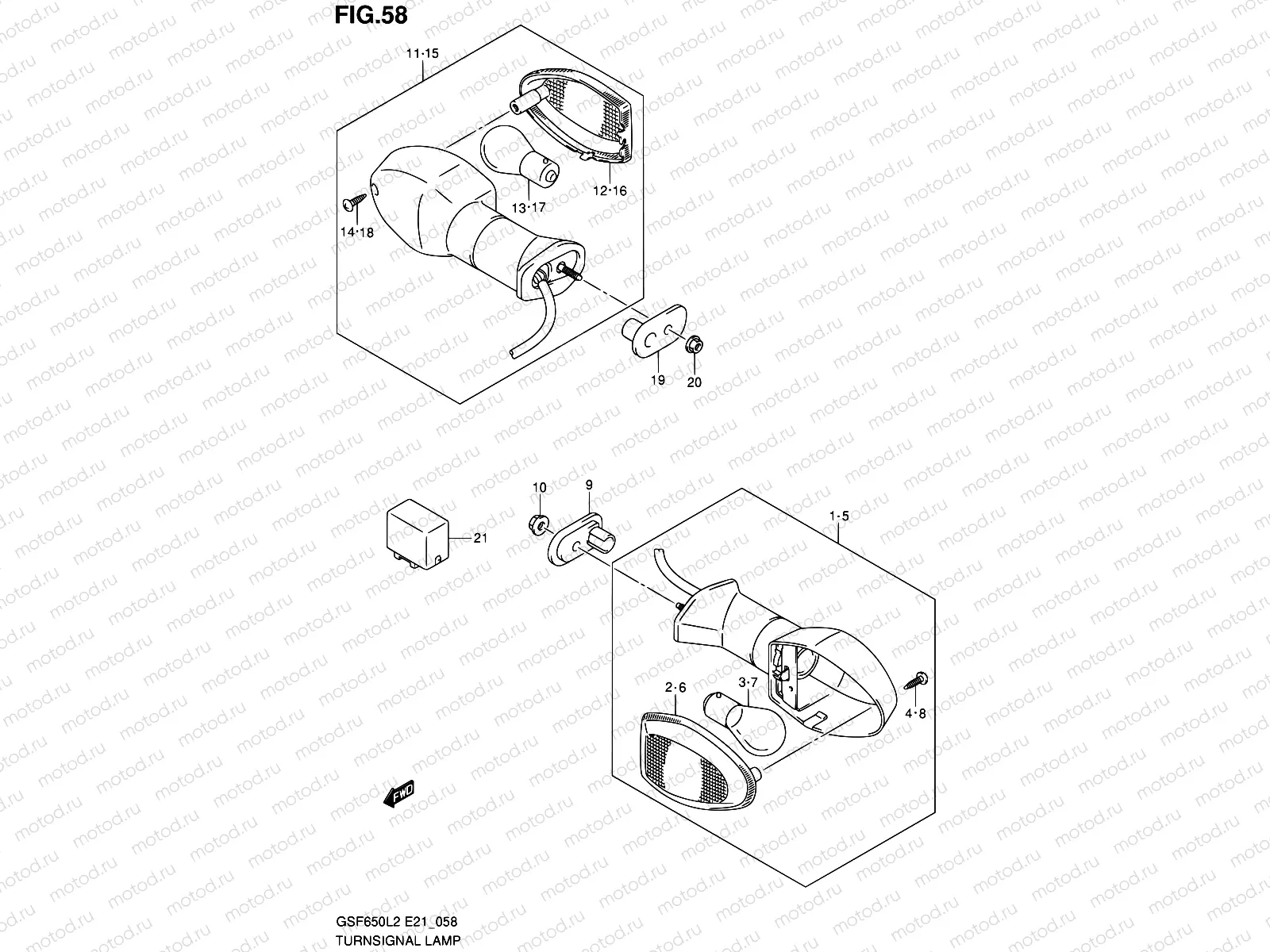 58 - TURNSIGNAL LAMP (GSF650L2 E21)