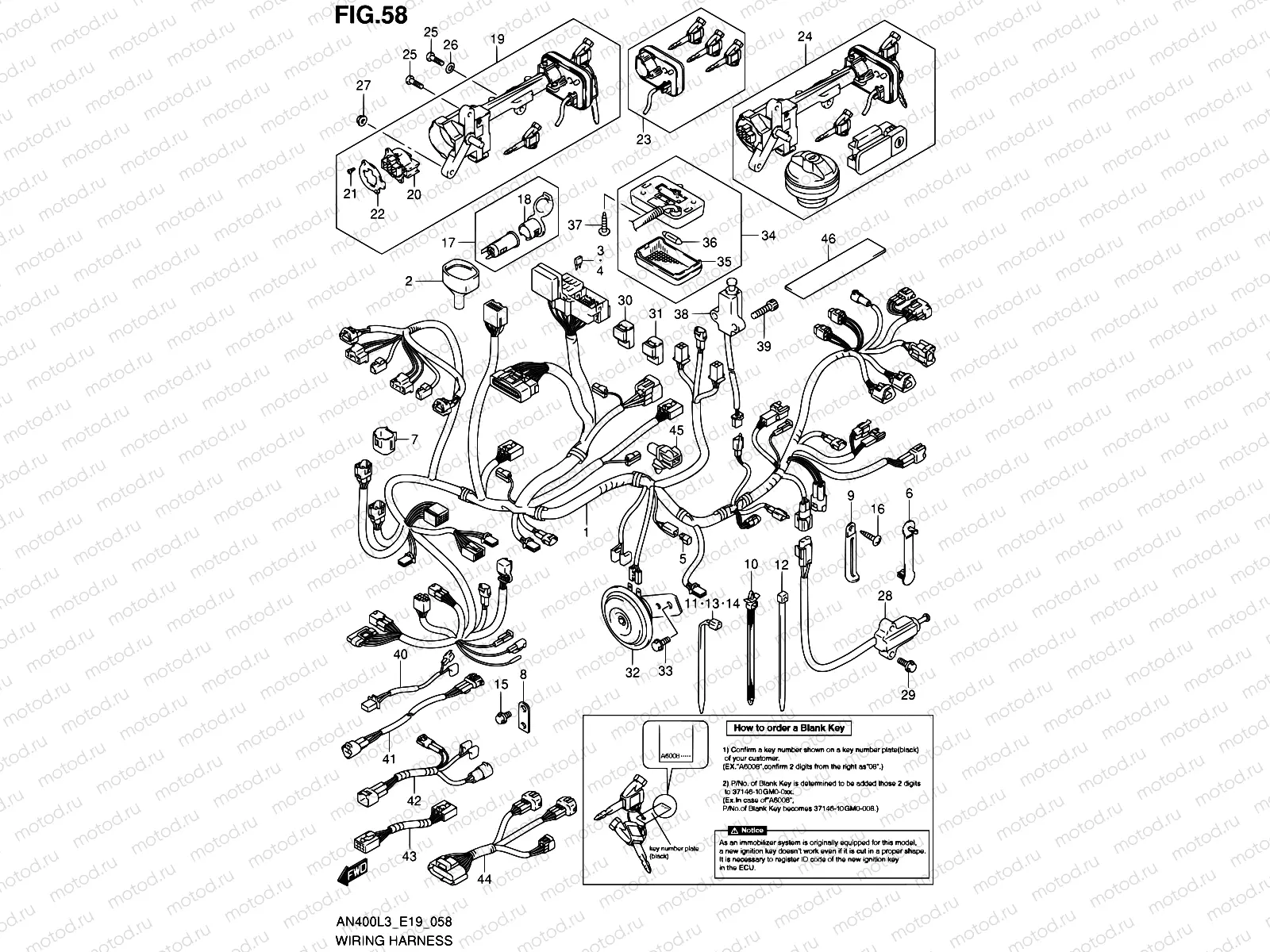 58 - WIRING HARNESS (AN400ZAL3 E02)