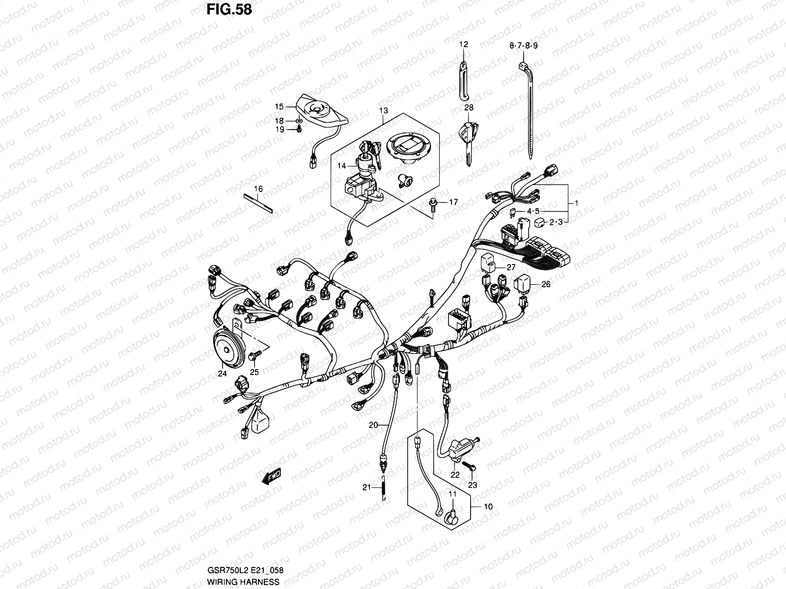 58 - WIRING HARNESS (GSR750L2 E21)