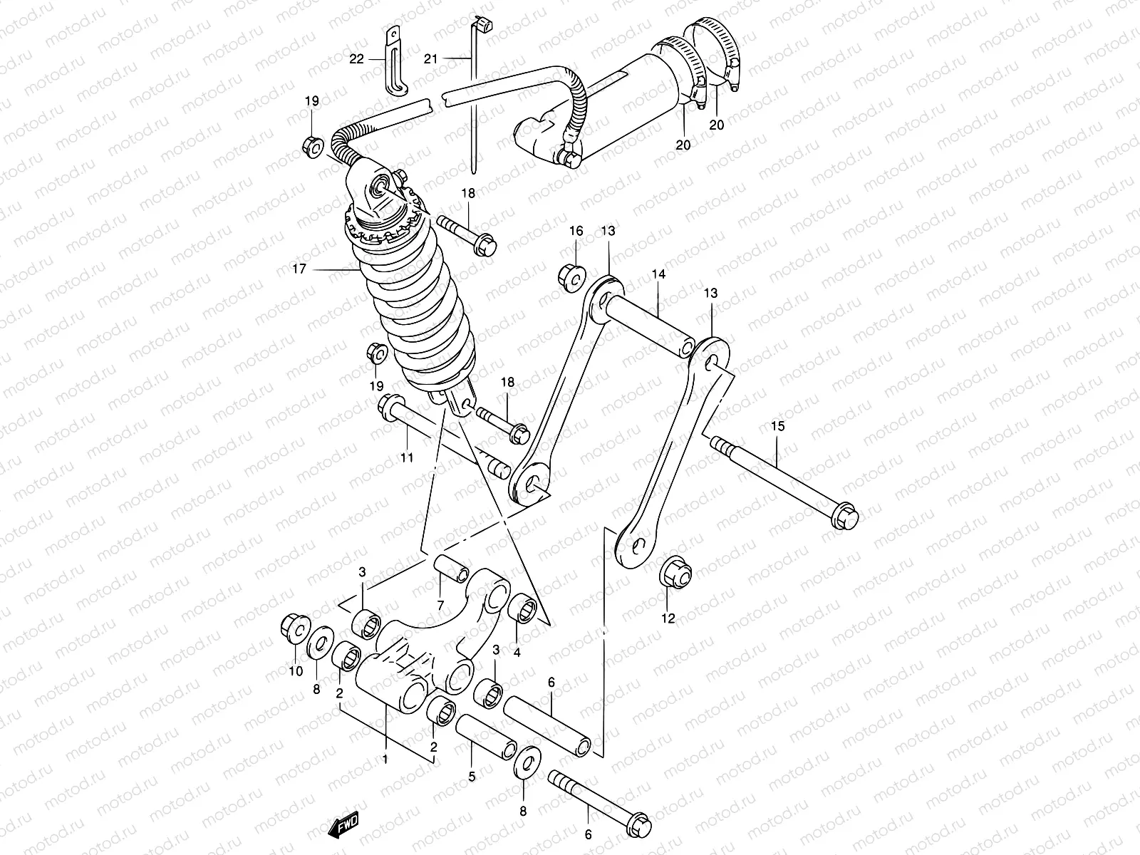 58A - REAR CUSHION LEVER (MODEL S/T/V/W)
