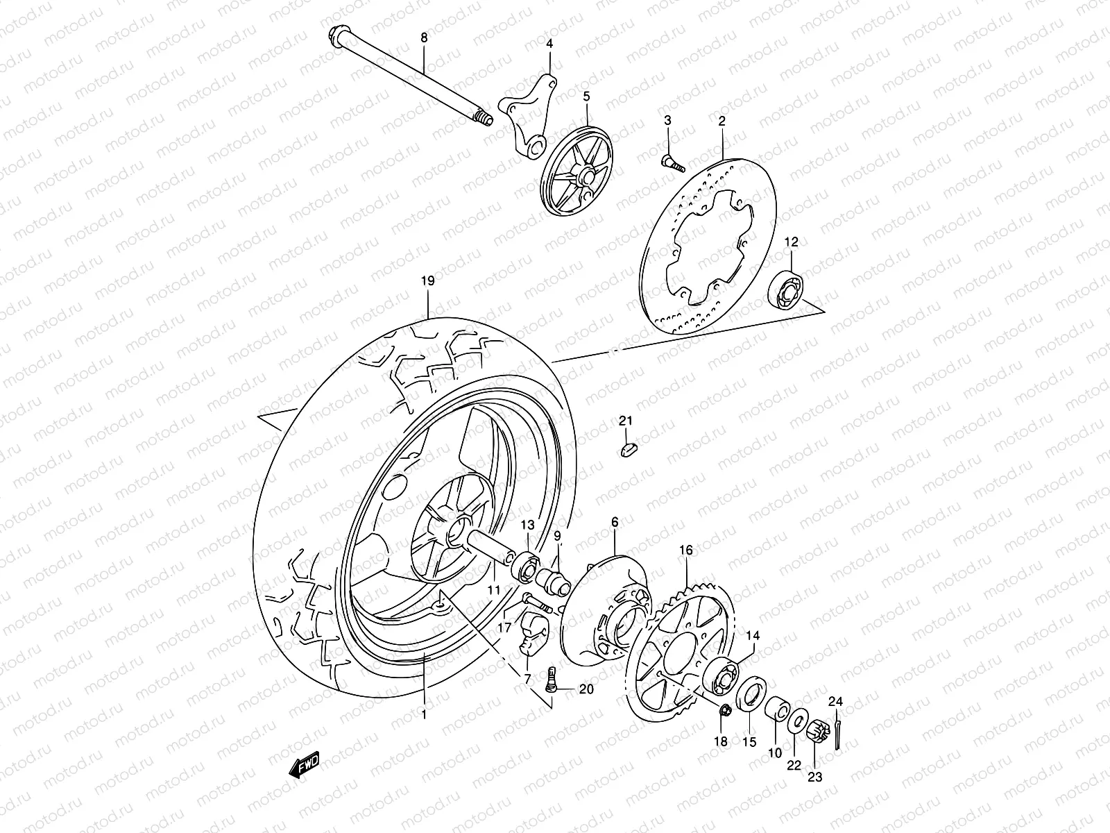 58A - REAR WHEEL (GSF1200SAV)