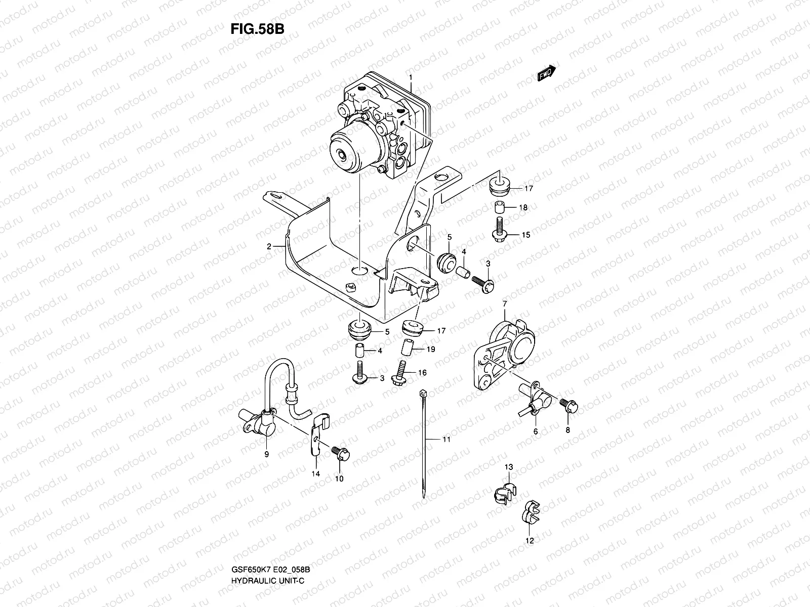 58B - HYDRAULIC UNIT (GSF650AK7/UAK7/SAK7/SUAK7/AK8/UAK8/SAK8/SUAK8)
