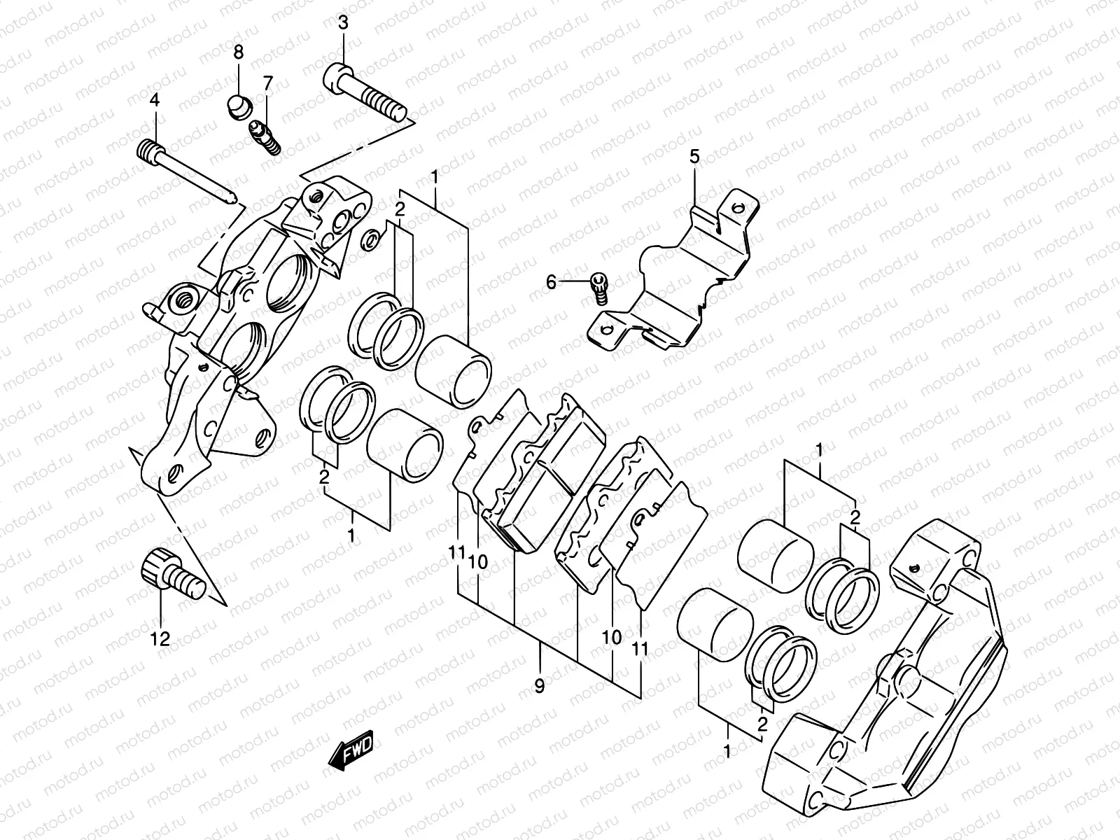 58B - REAR CALIPER (MODEL K2/K3/K4)