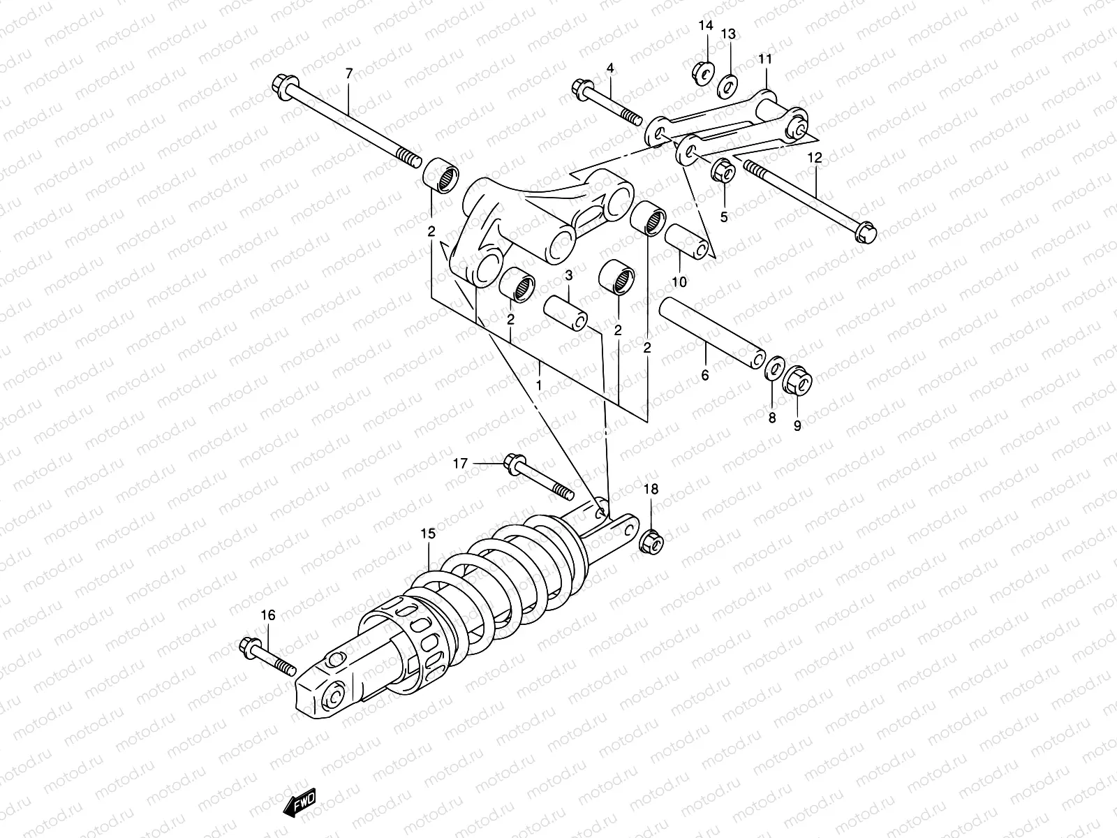 58B - REAR CUSHION LEVER (MODEL K1/K2)