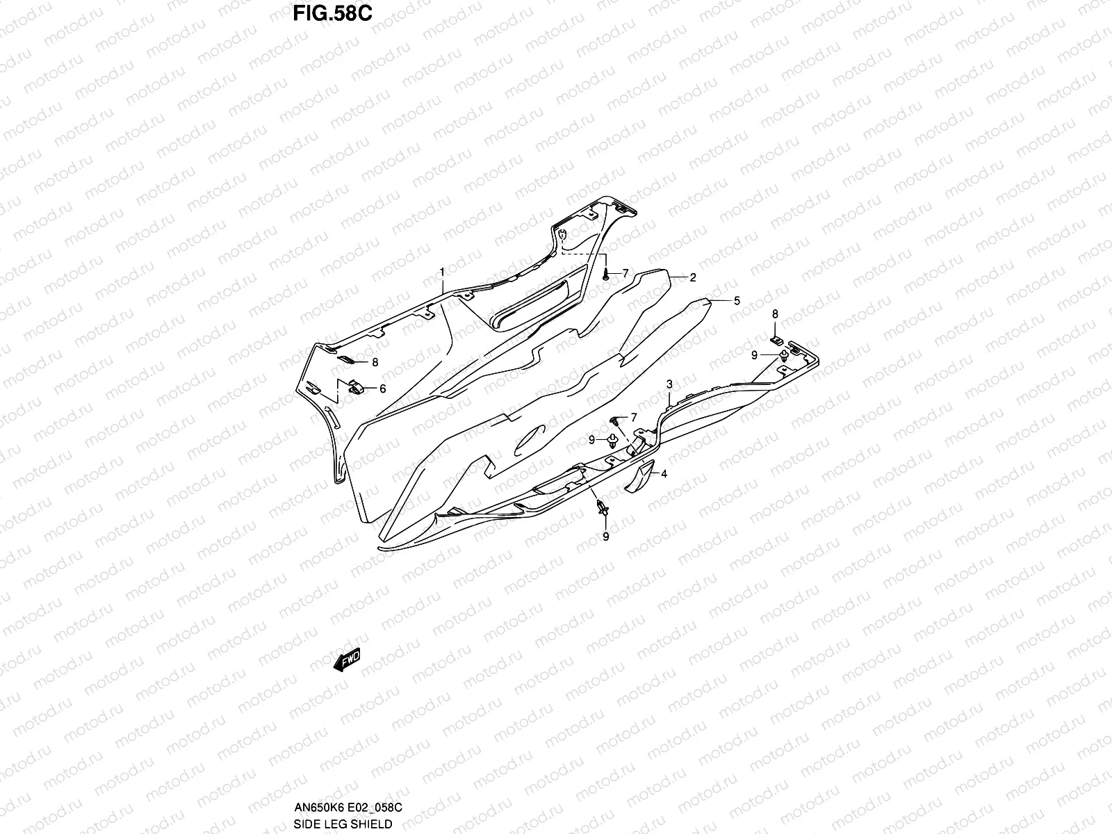 58C - SIDE LEG SHIELD (MODEL K9)
