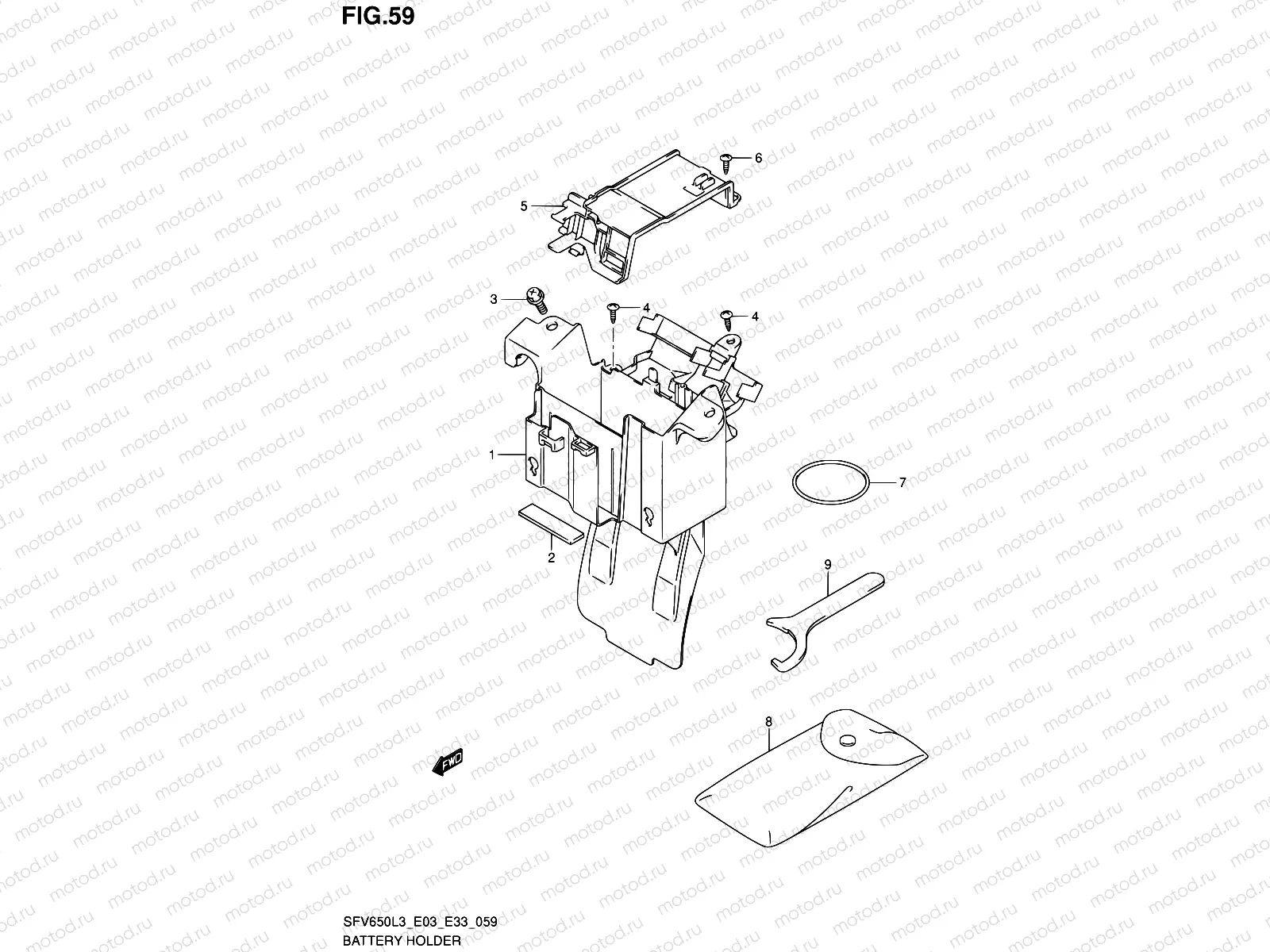 59 - BATTERY HOLDER (SFV650L3 E03)