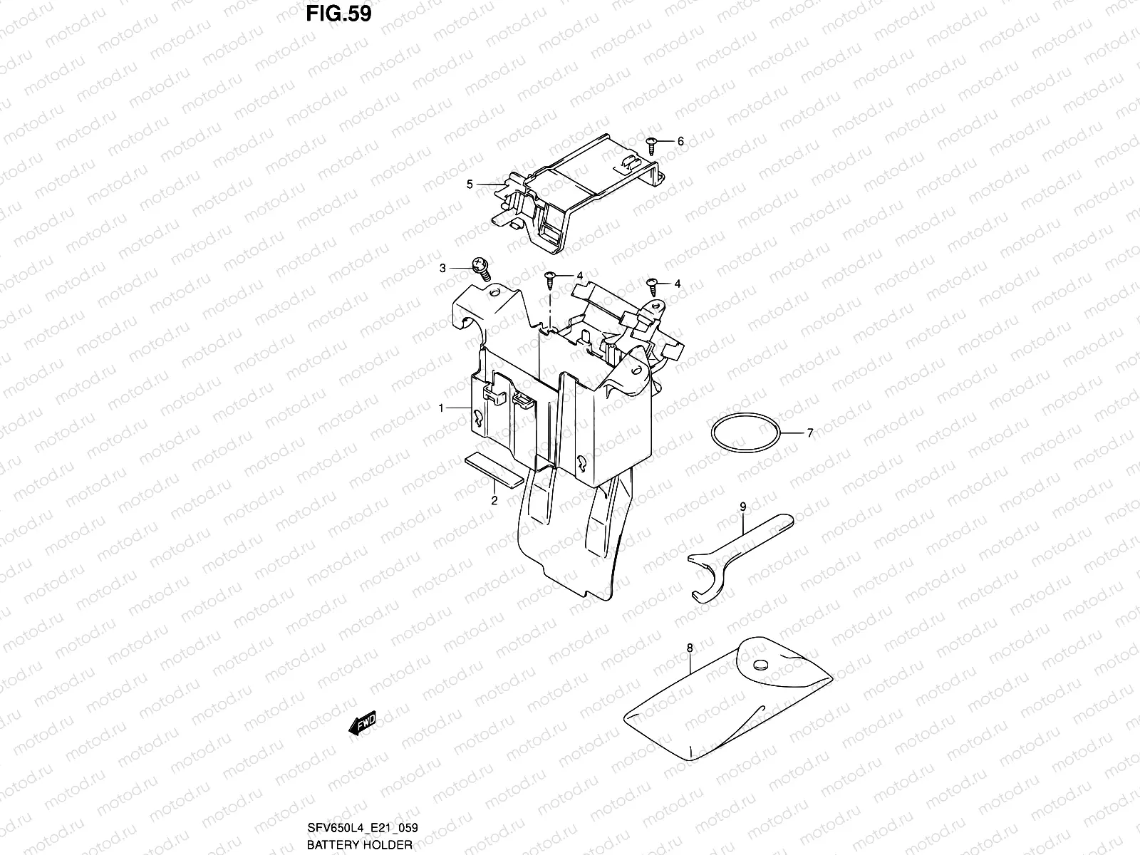 59 - BATTERY HOLDER (SFV650L4 E21)
