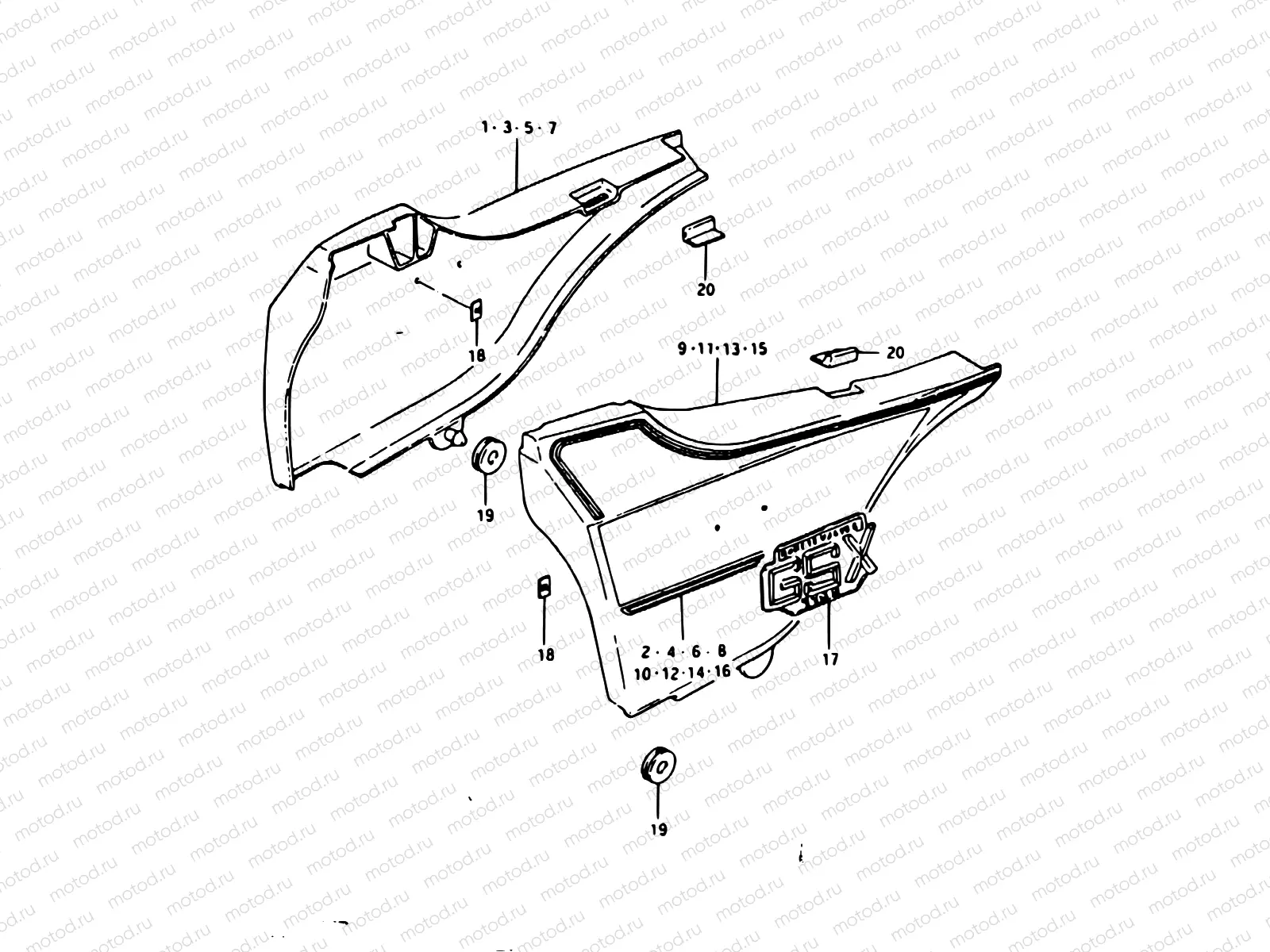 59 - FRAME COVER (GSX1100T/ET : 24L)