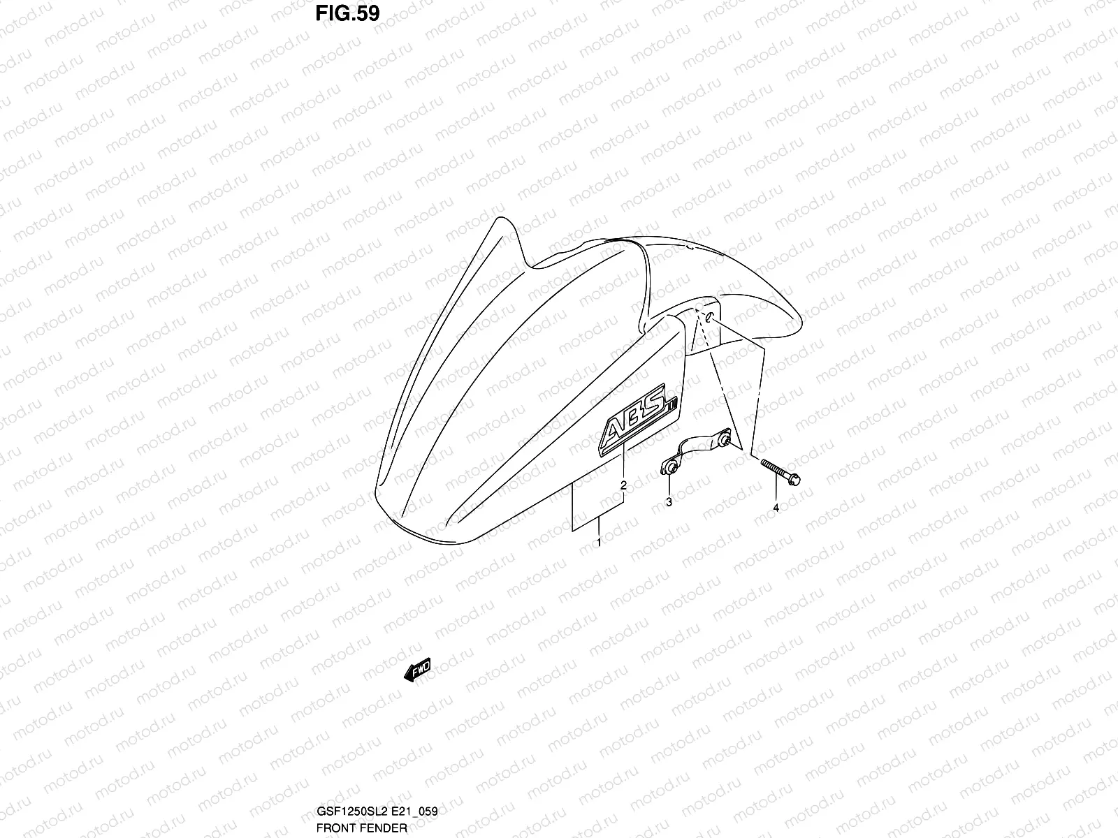 59 - FRONT FENDER (GSF1250SAL2 E21)
