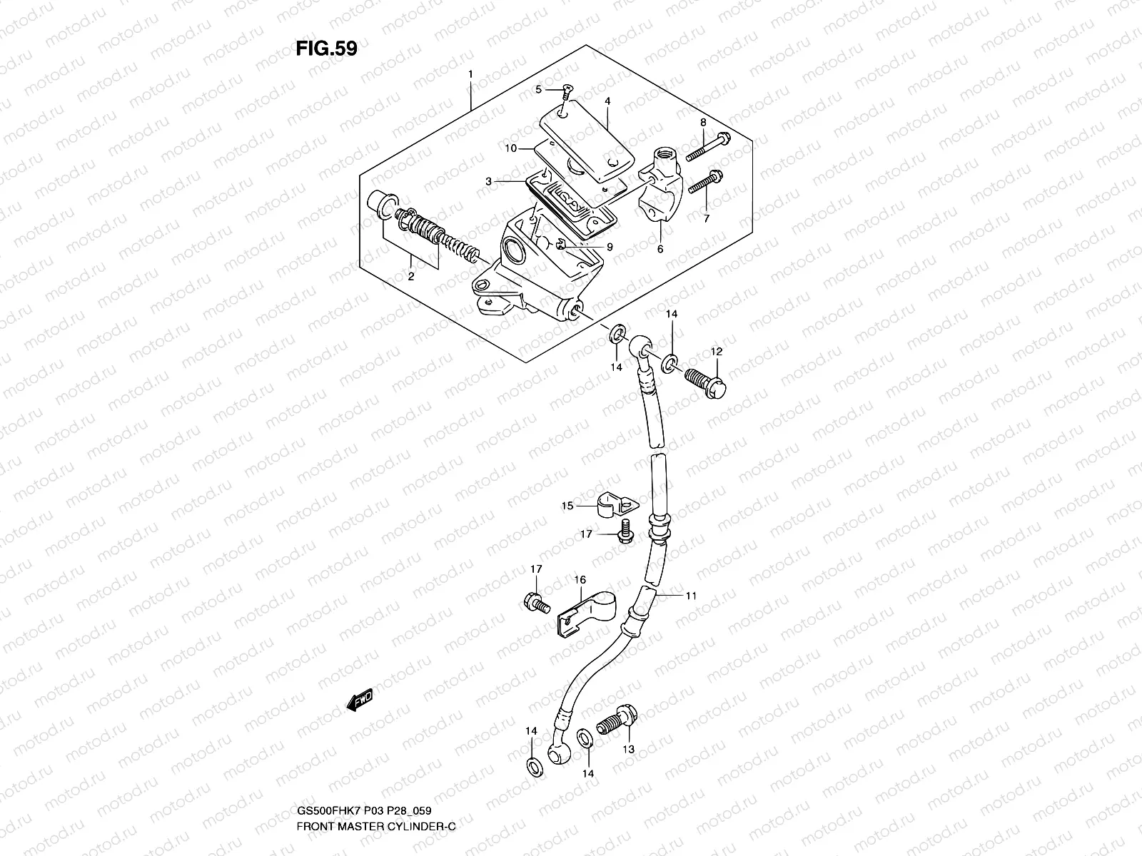 59 - FRONT MASTER CYLINDER (GS500H)