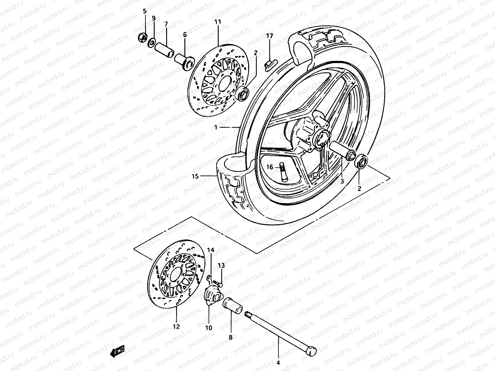 59 - FRONT WHEEL (GSX750ESE/EE/EFE)