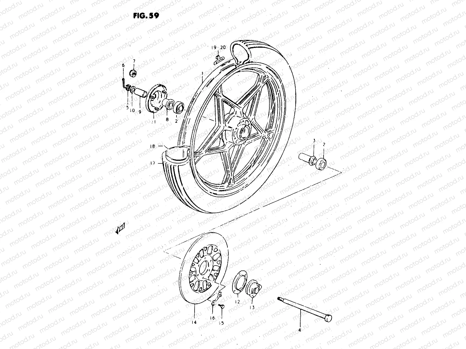 59 - FRONT WHEEL (MODEL T, X)