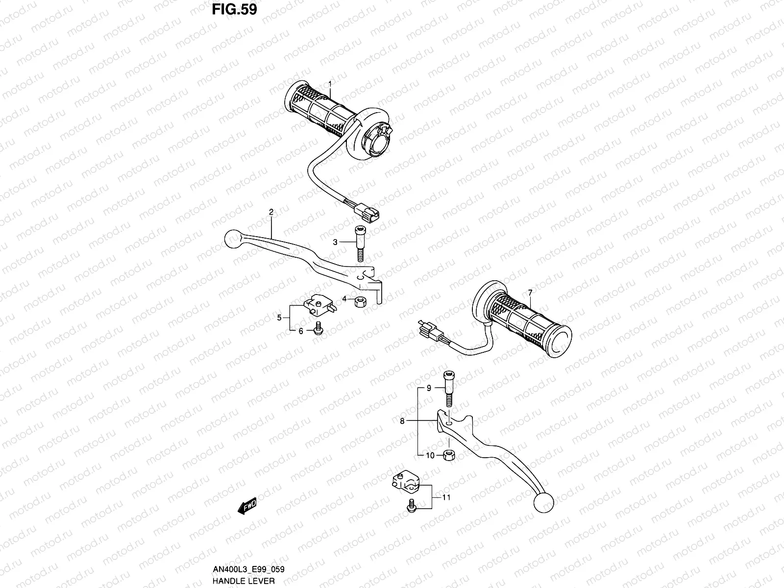59 - HANDLE LEVER (AN400ZAL3 E99)