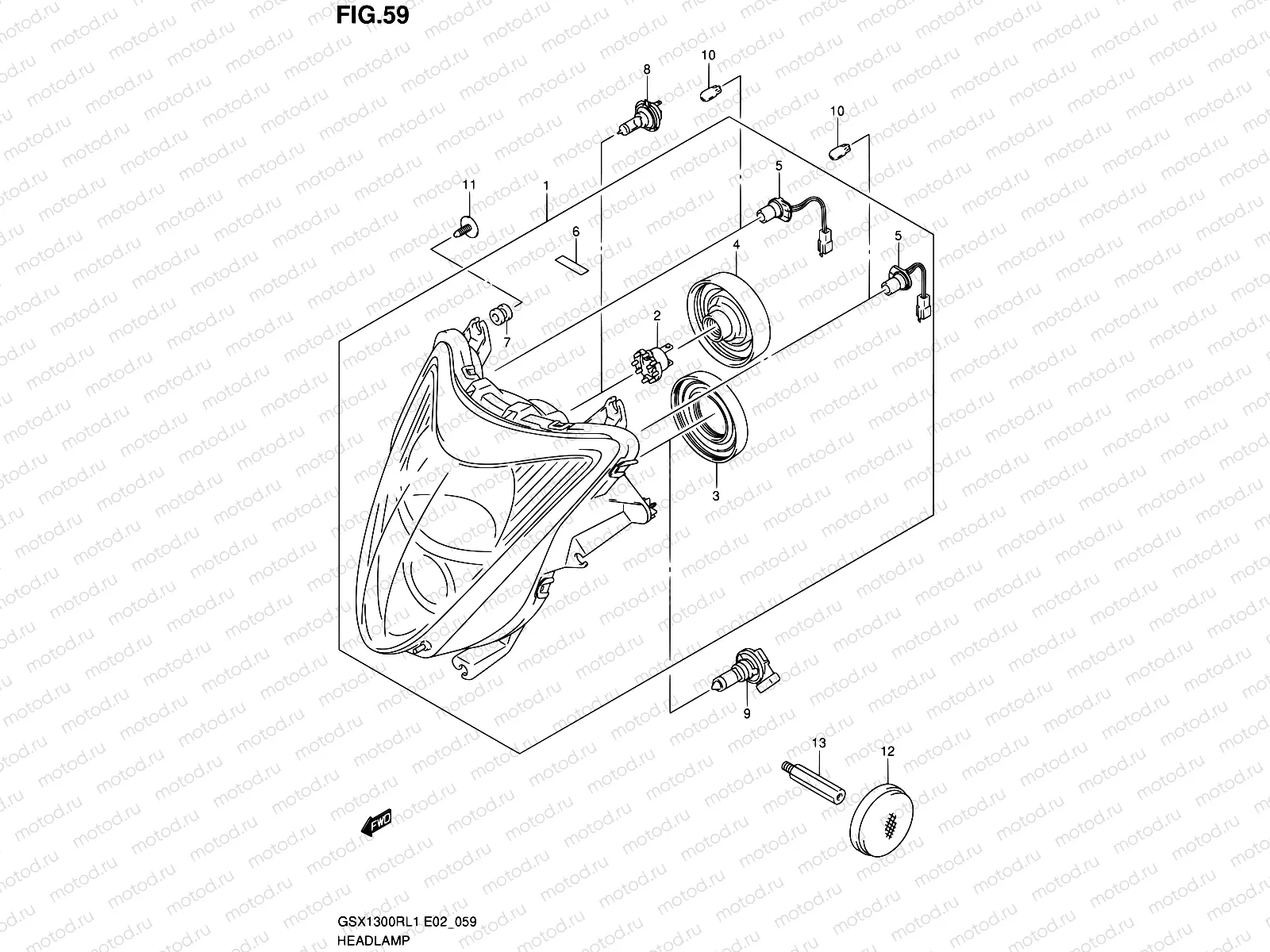 59 - HEADLAMP (GSX1300RL1 E24)