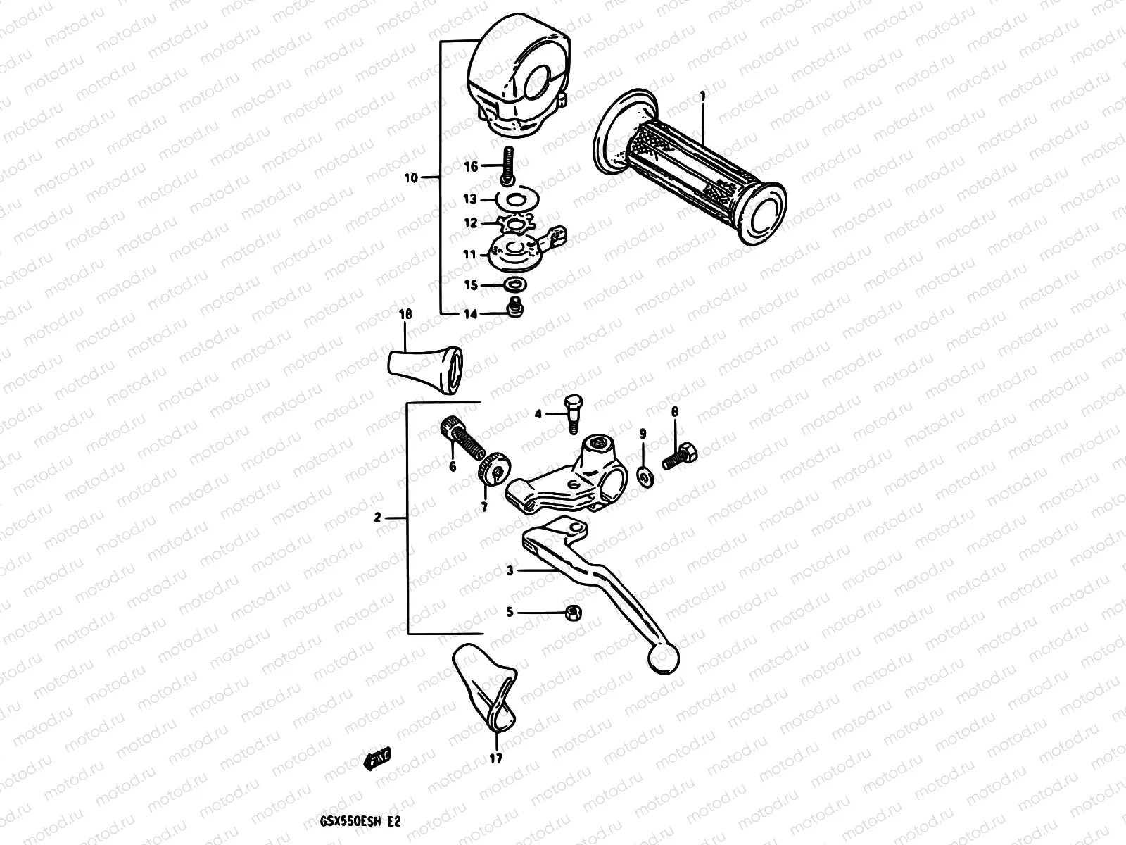59 - LEFT HANDLE SWITCH (GSX550EF/EG)