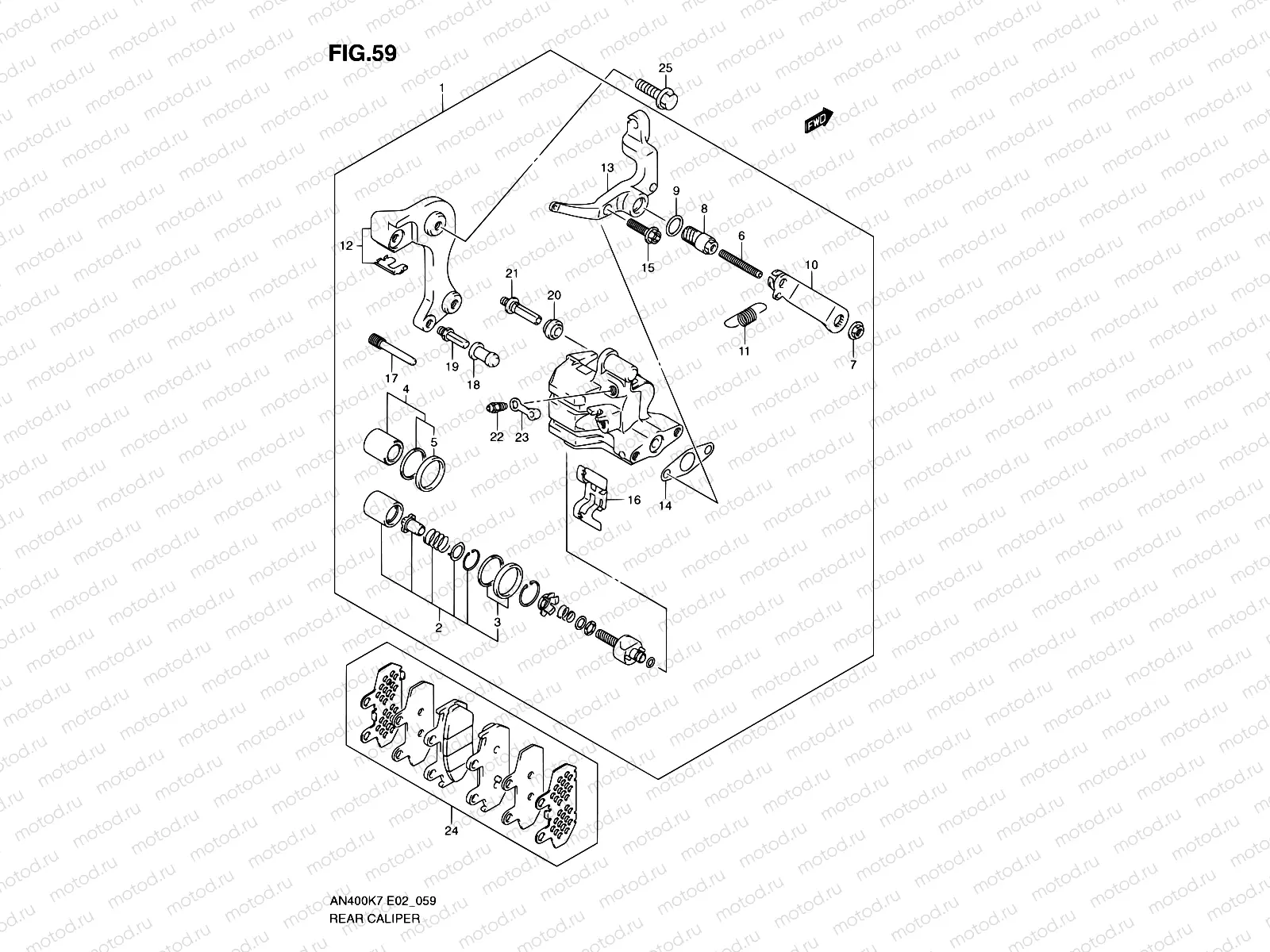 59 - REAR CALIPER (AN400K7/ZK7/K8/ZK8/K9/L0)