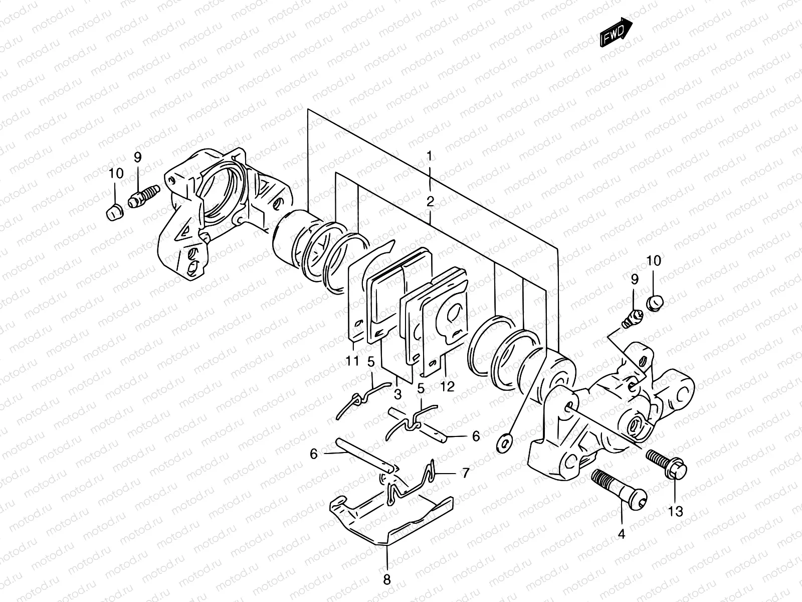 59 - REAR CALIPER (GSF1200T/V/W/X/Y/ST/SV/SW/SX/SY)