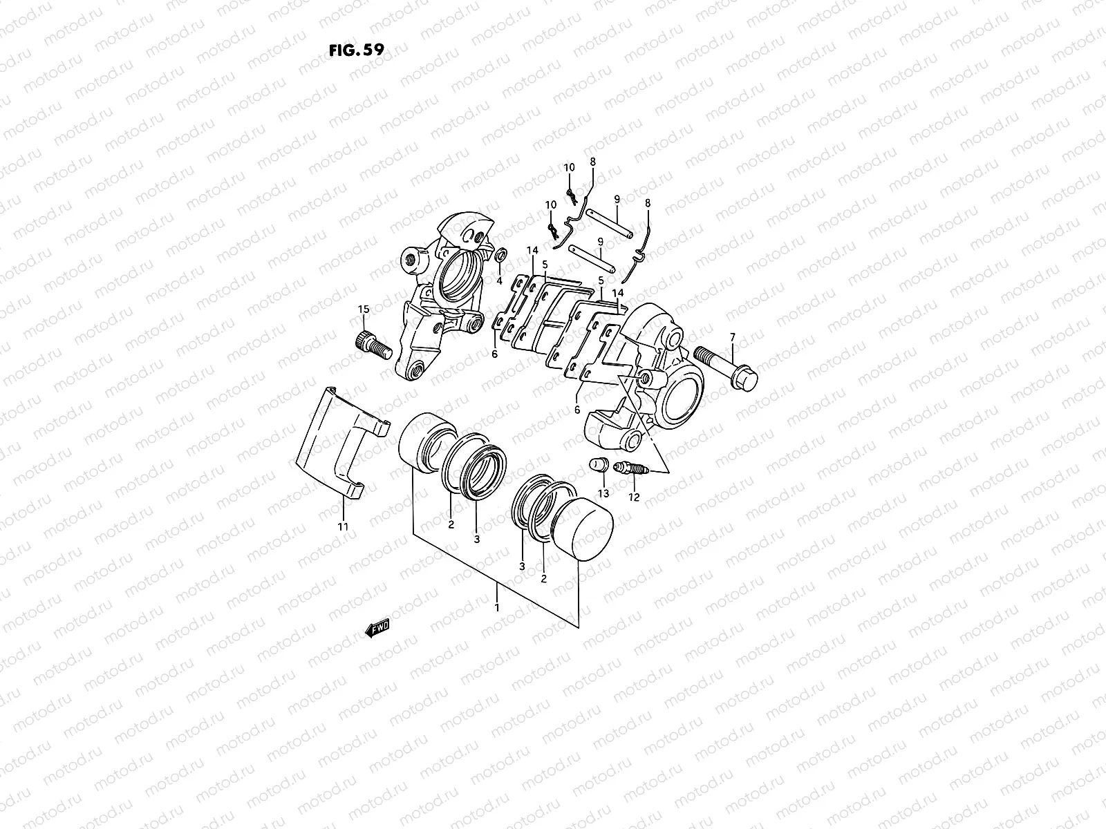 59 - REAR CALIPER (MODEL H/J/K/L/M/N)