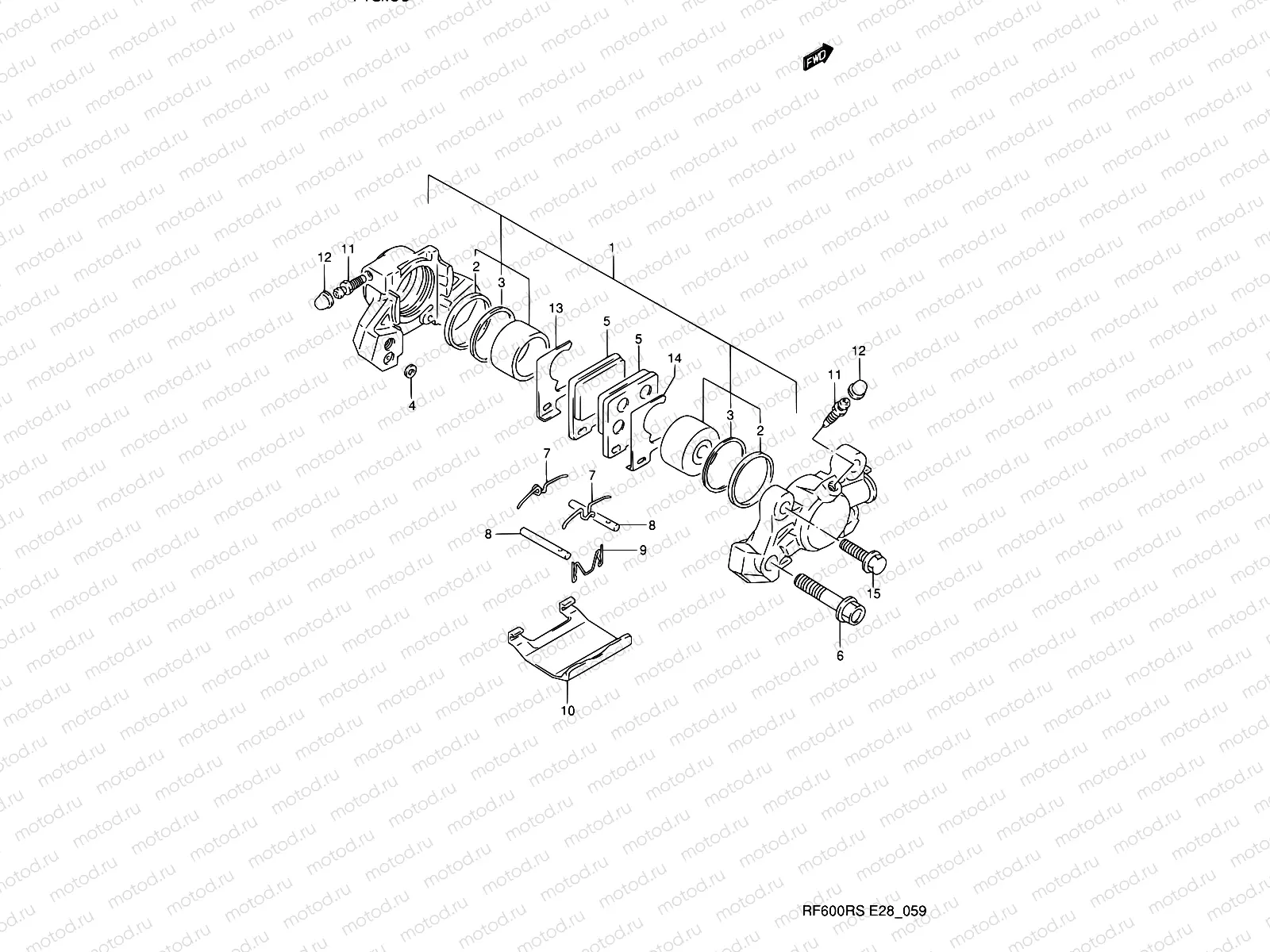 59 - REAR CALIPER (MODEL P/R)