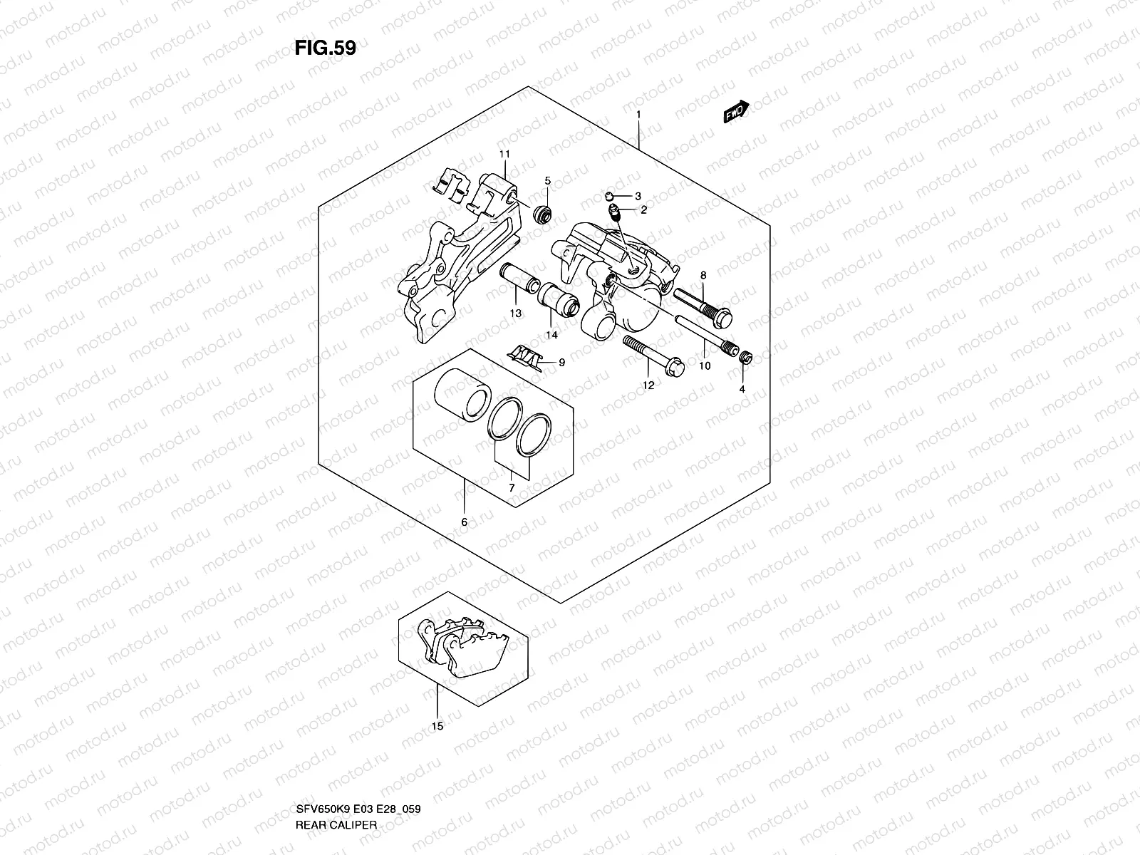 59 - REAR CALIPER (SFV650K9/L0)