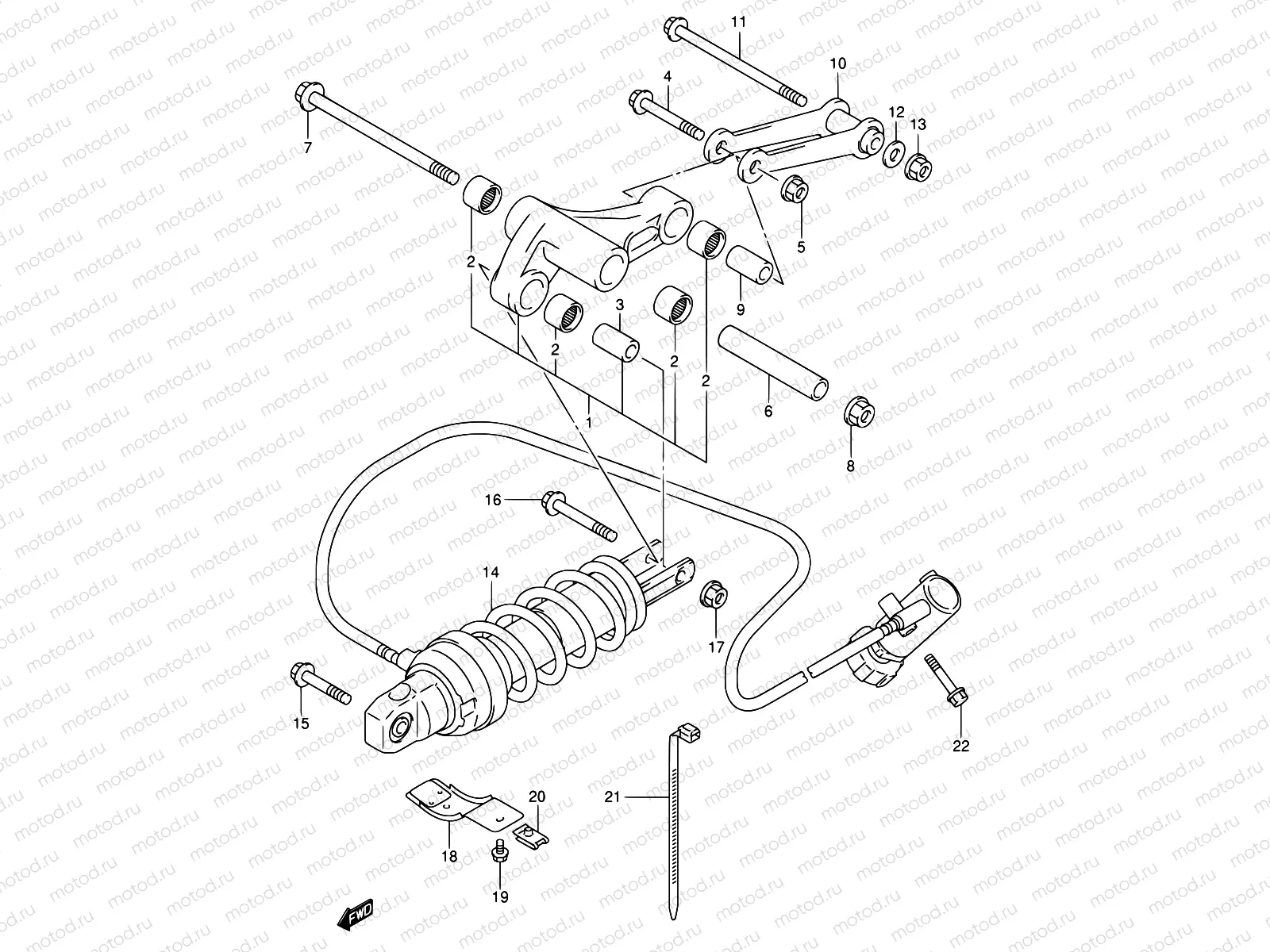 59 - REAR CUSHION LEVER (MODEL X)