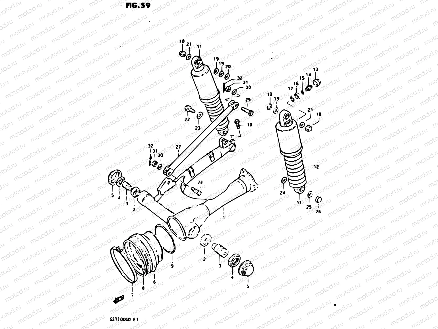59 - REAR SWINGING ARM (MODEL D)