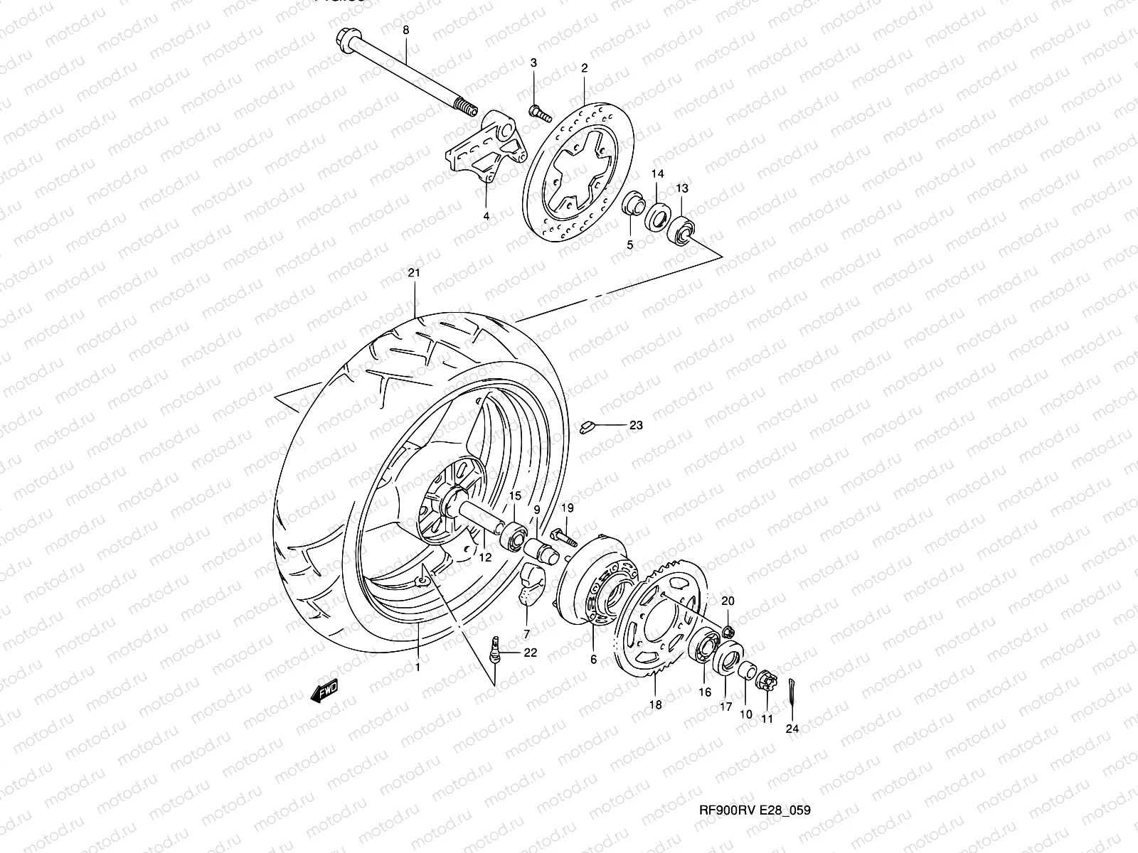 59 - REAR WHEEL (MODEL R/S)