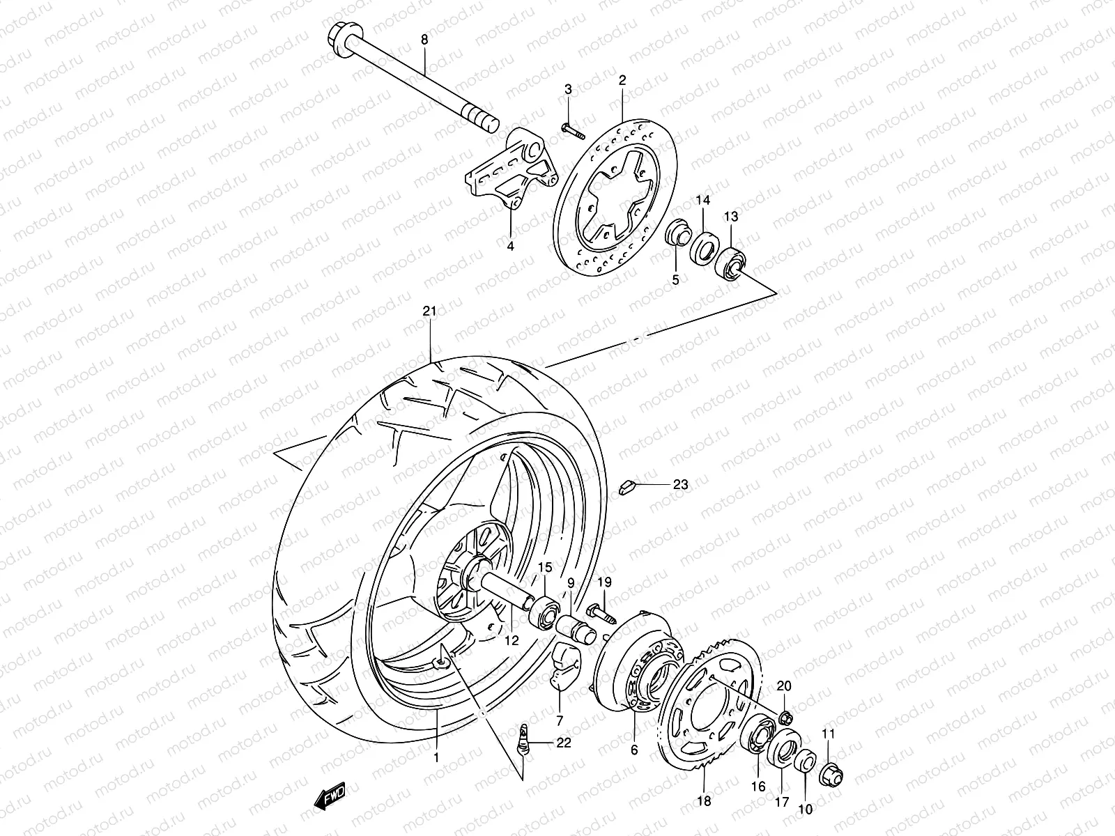 59 - REAR WHEEL (MODEL R/S)